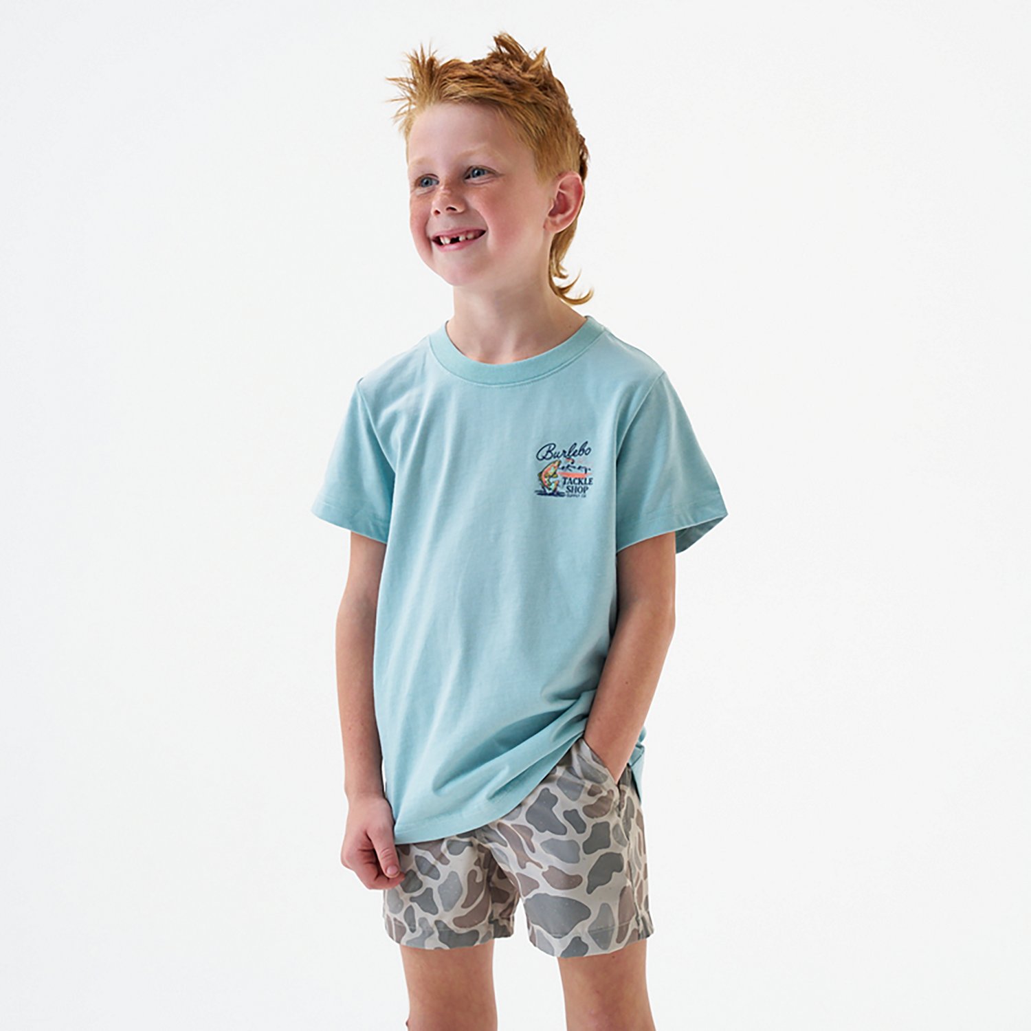 BURLEBO Boys' Tackle Shop Short Sleeve T-shirt
