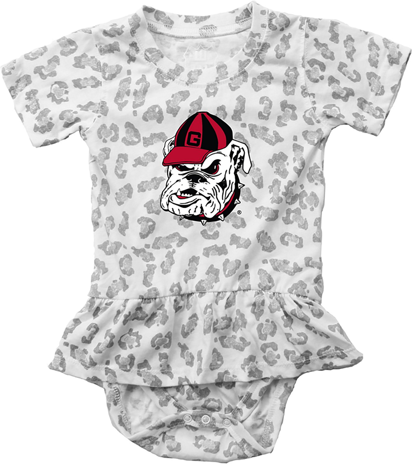 Wes & Willy Infants' University of Georgia Primary Logo Leopard Ruffle Hopper