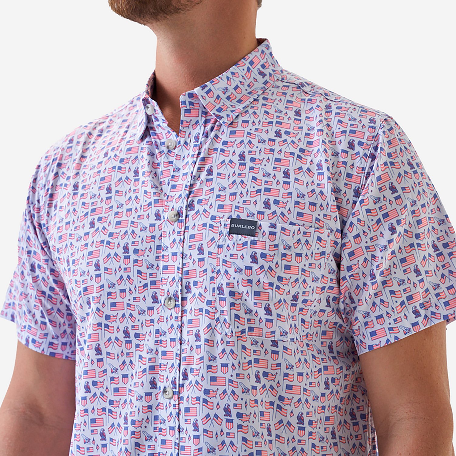 BURLEBO Men's Performance Button-Up Short Sleeve Shirt                                                                           - view number 3