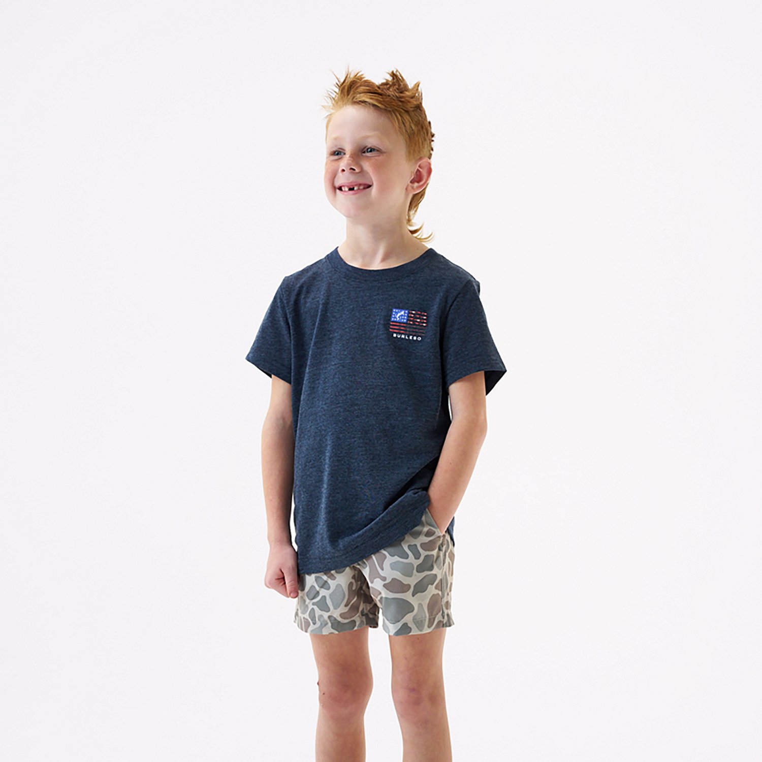 BURLEBO Boys' Fishing USA T-shirt