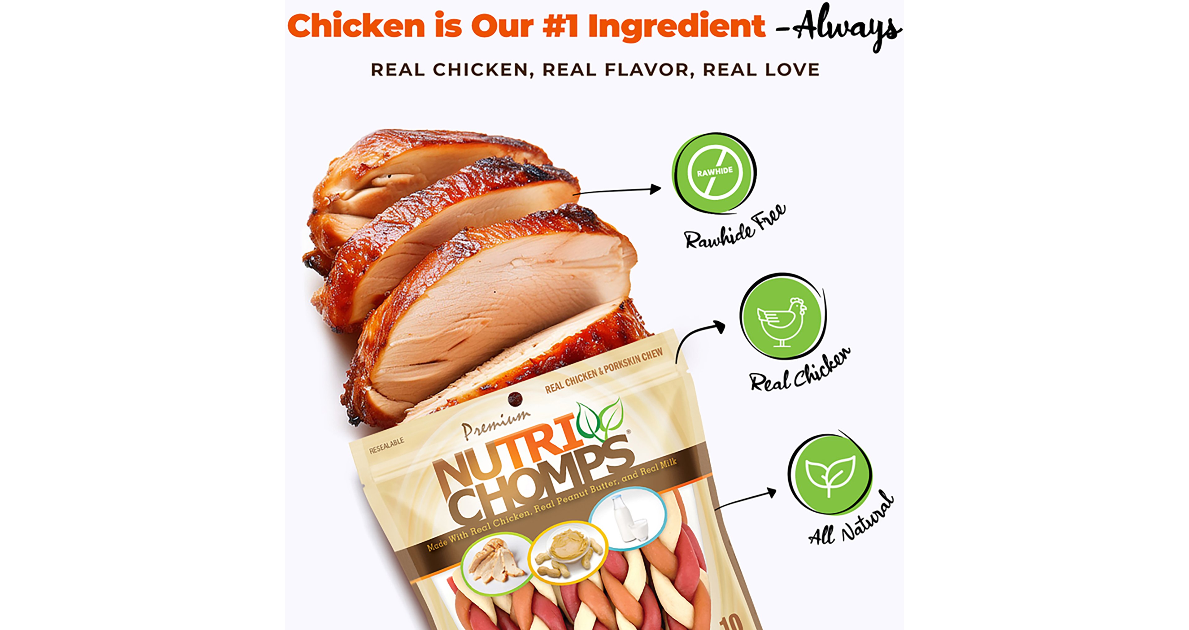 Nutri Chomps 6 in. Mixed Flavor Braids 10-count