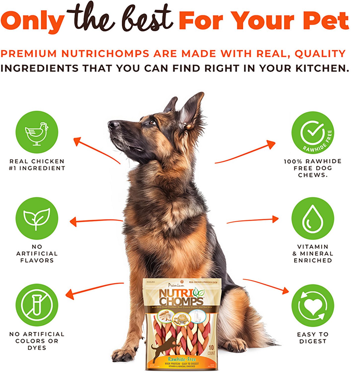 Nutri Chomps 6 in. Mixed Flavor Braids 10-count - view number 3