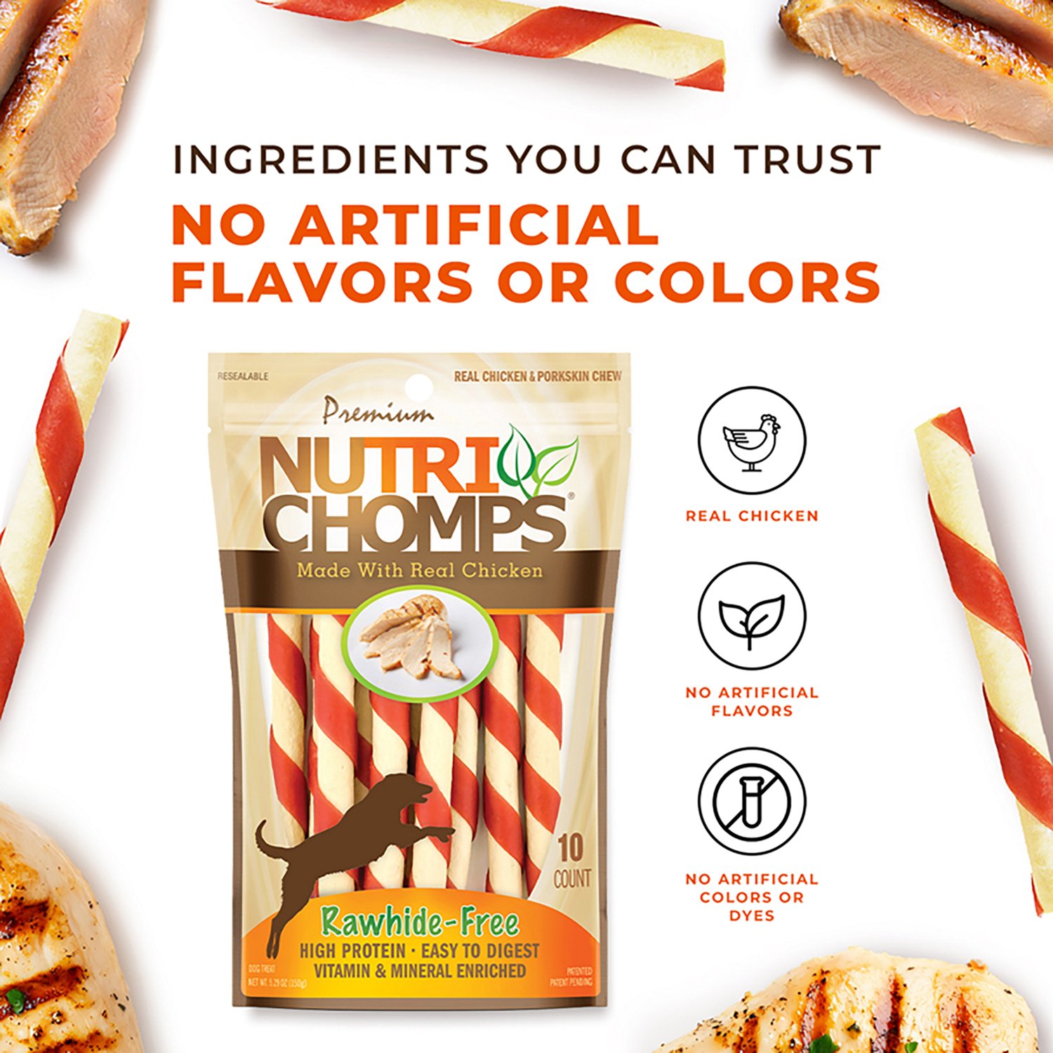 Nutri Chomps Chicken Flavored Mini Twists 10-count - view number 5