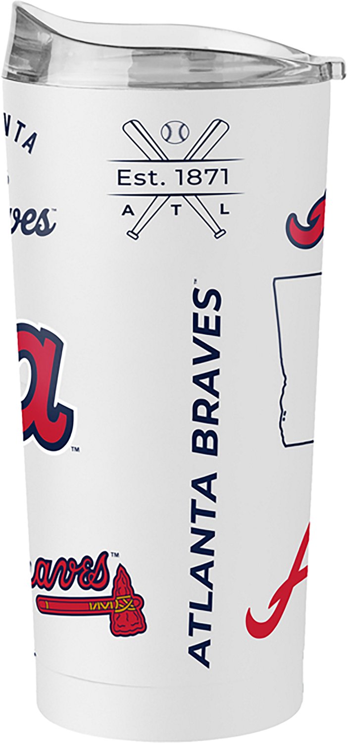 Logo Brands Atlanta Braves Heritage Threds 20 oz Powder Coat Tumbler