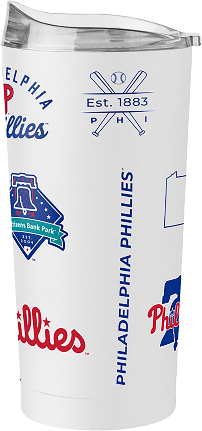 Logo Brands Philadelphia Phillies Heritage Threds 20 oz Powder Coat Tumbler