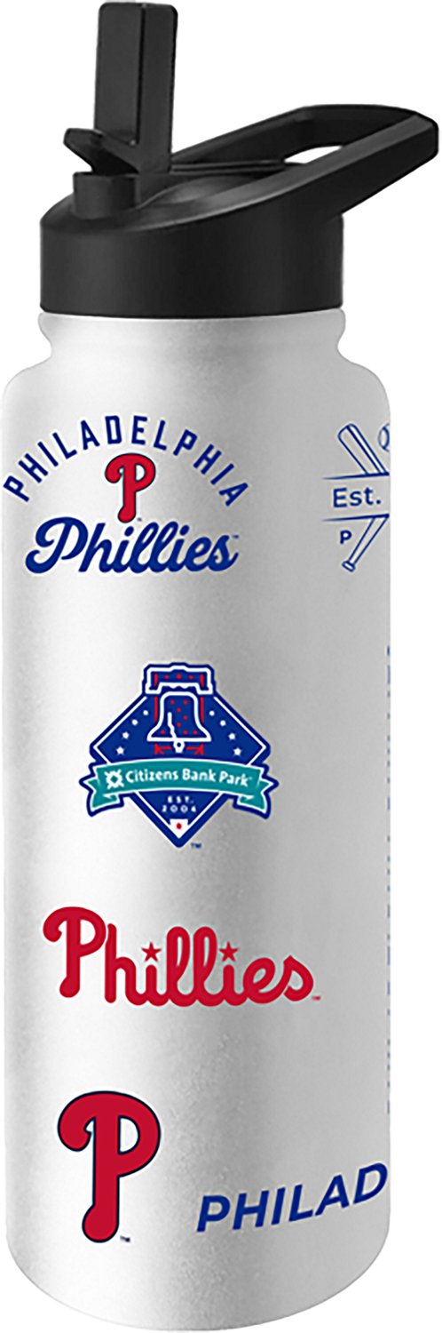 Logo Brands Philadelphia Phillies Heritage Threds 34 oz Quencher Bottle