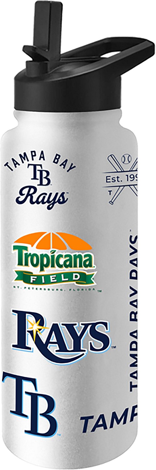 Logo Brands Tampa Bay Rays Heritage Threds 34 oz Quencher Bottle