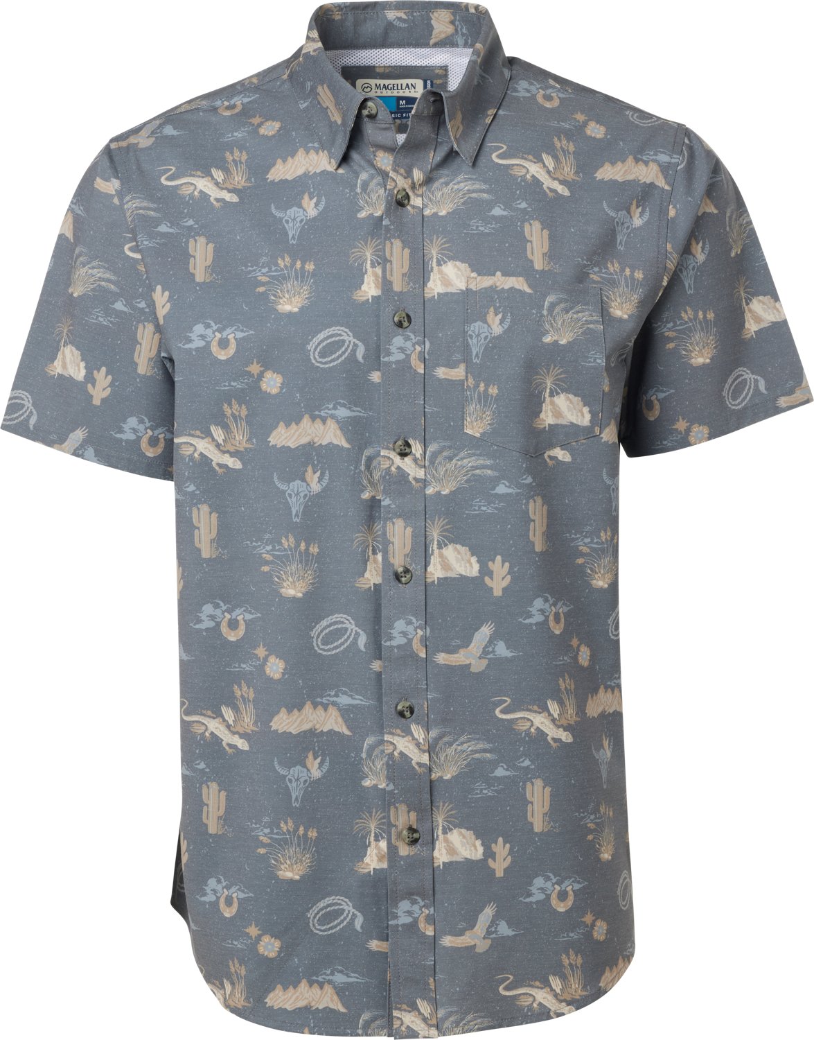 Magellan Outdoors Men's Shore and Line Washed Out Pocket Button-Down Fishing Shirt - view number 3