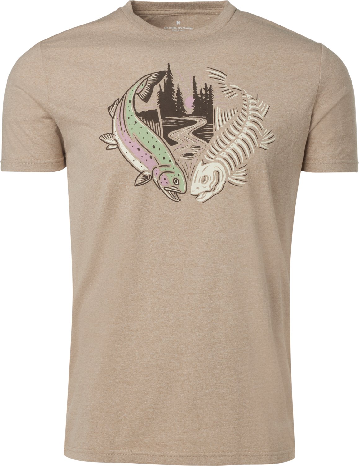Academy Sports + Outdoors Men’s Trout Love T-shirt - view number 3