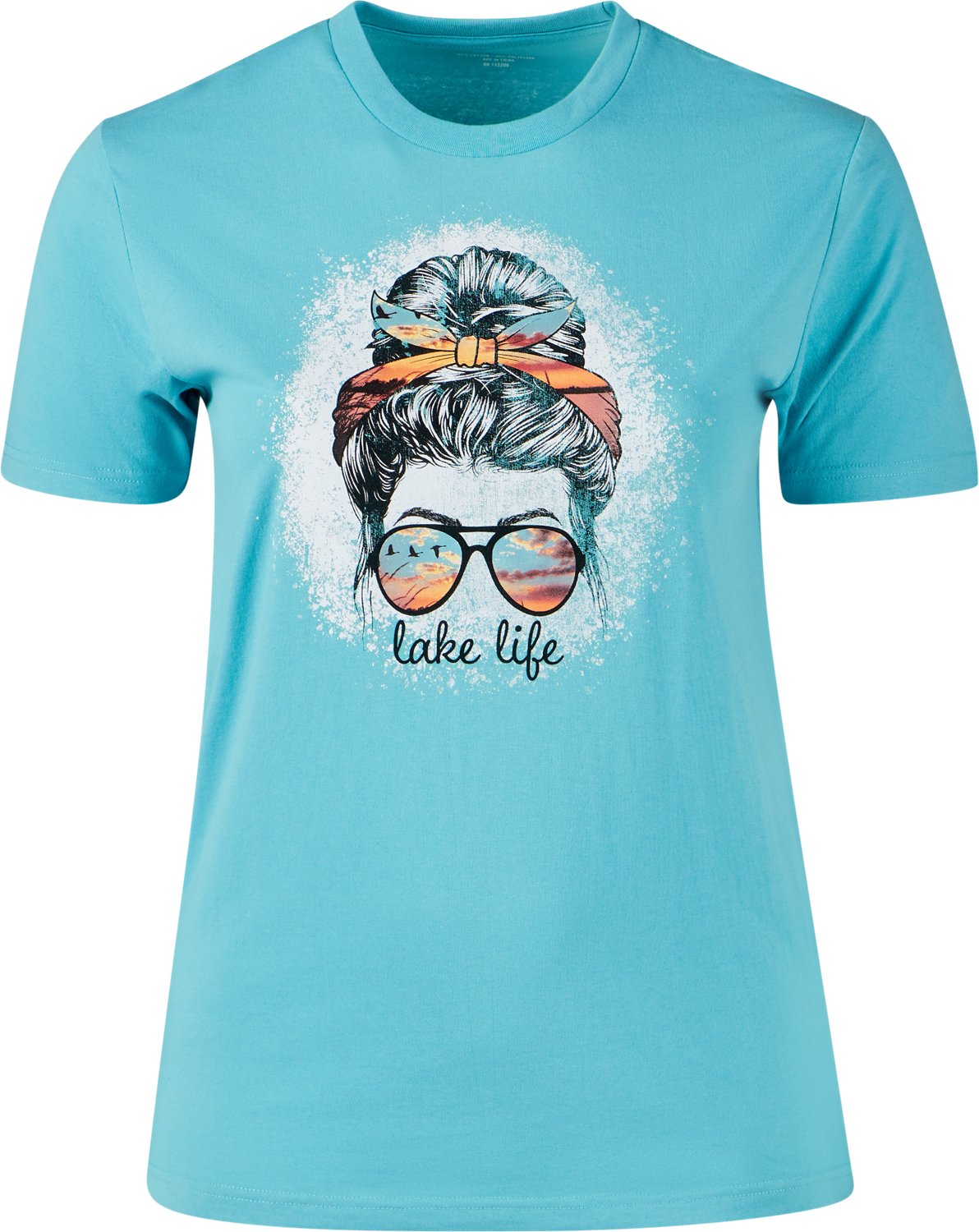 Academy Sports + Outdoors Women's Lake Life Bun Girl Graphic T-shirt