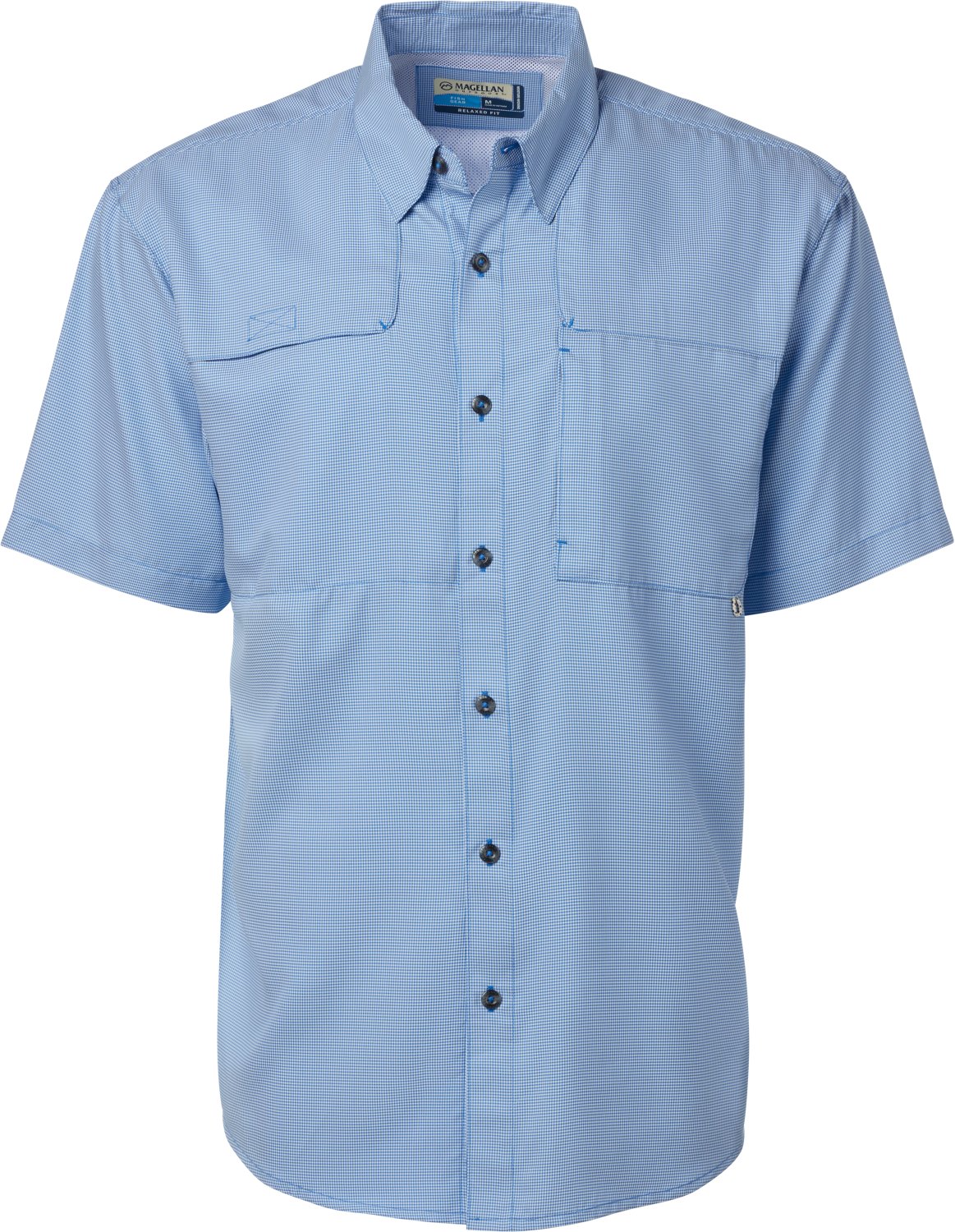 Magellan Outdoors Men's Aransas Pass Mini Check Short Sleeve Fishing T-shirt
