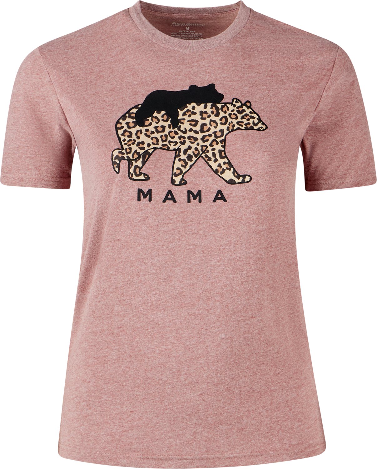 Academy Sports + Outdoors Women's Leopard Mama Bear T-shirt