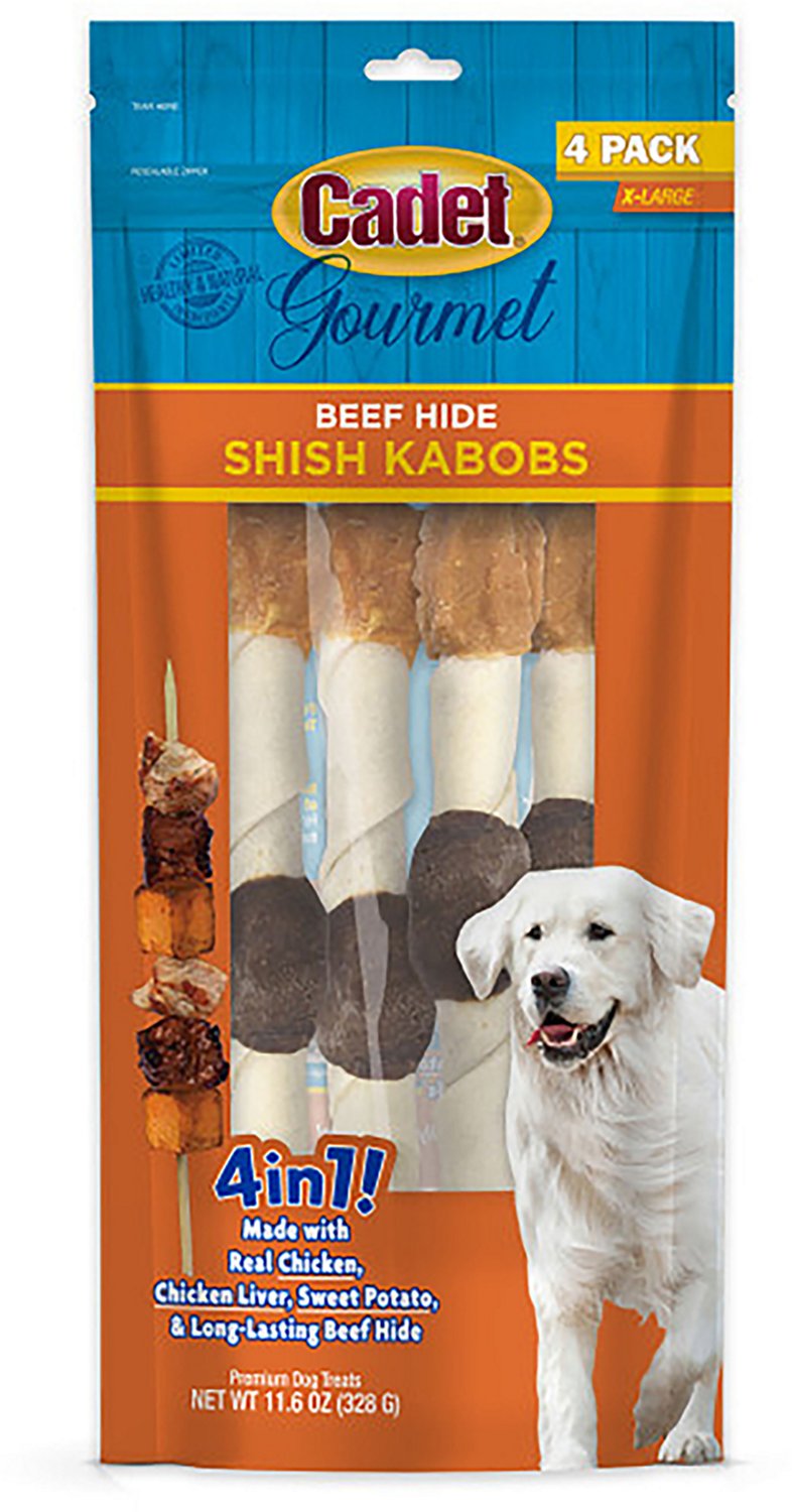 Cadet Gourmet Beef Hide Shish Kabob Dog Treats 4-Pack