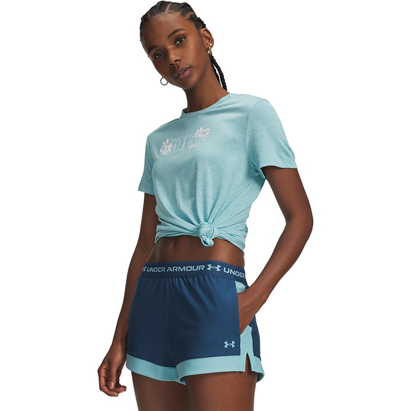 Under Armour Tech Twist Graphic Short-Sleeve T-Shirt - Blue Haze/Refresh Mint/White
