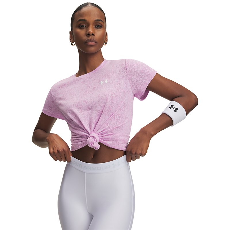 Under Armour Women's Tech Pixelate Short-Sleeve Top - Pink Dawn/White