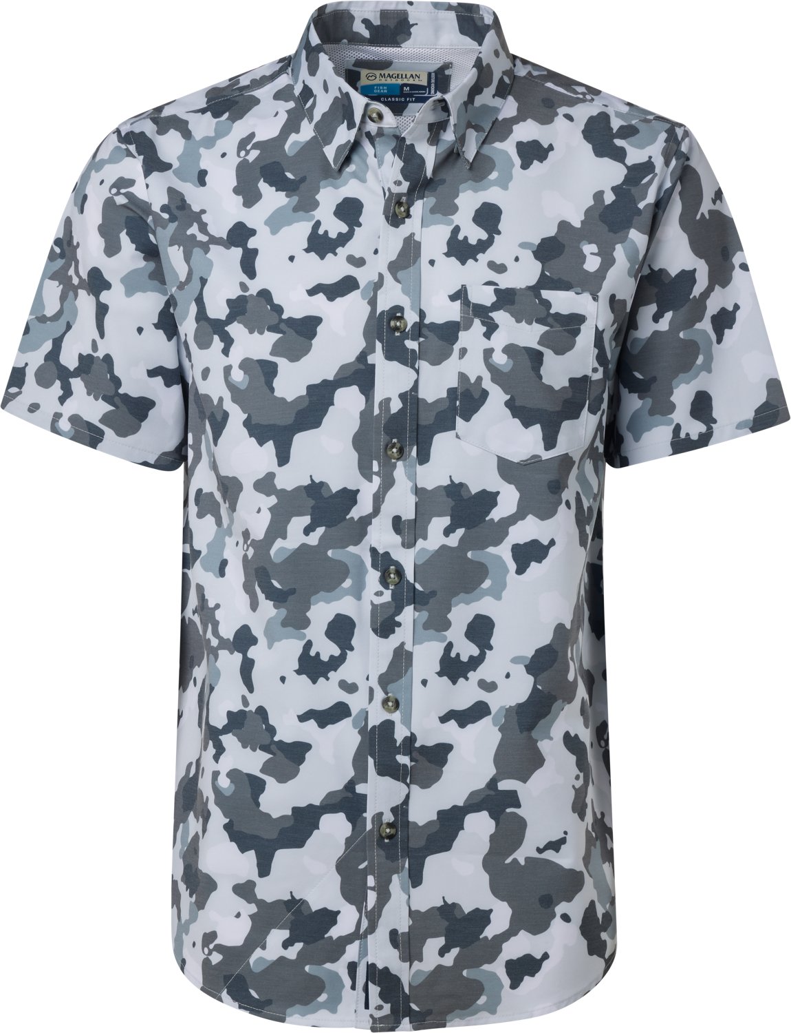 Magellan Outdoors Men's Shore and Line Washed Out Pocket Button-Down Fishing Shirt