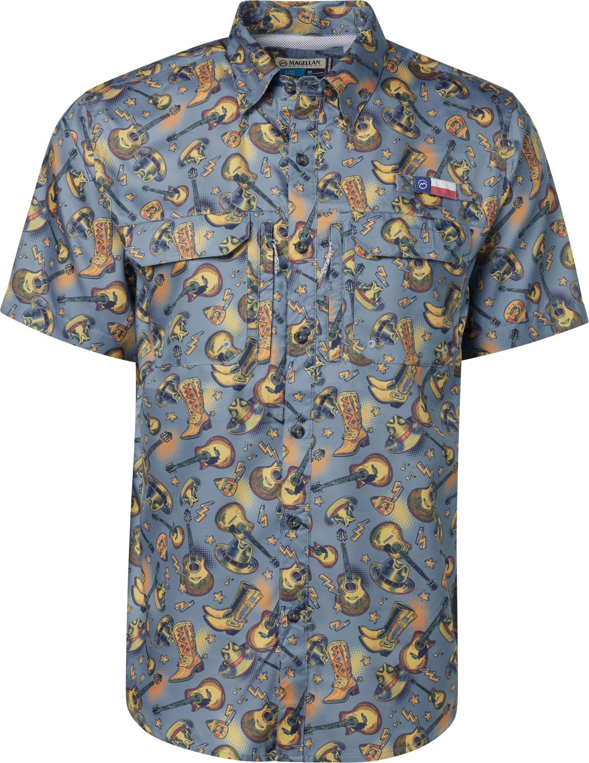 Magellan Outdoors Men's FishGear Local State Texas Print Short Sleeve Button-Down Shirt - view number 2