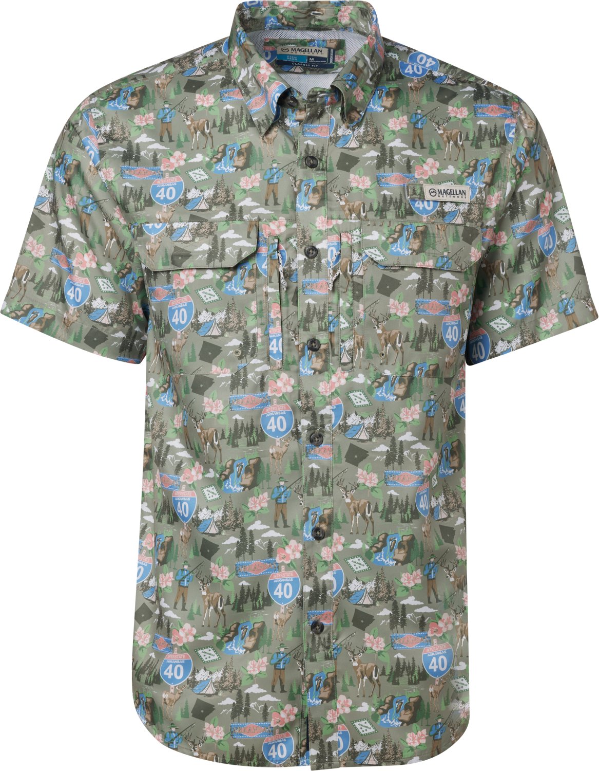 Magellan Outdoors Men's Arkansas Local State Print Shirt