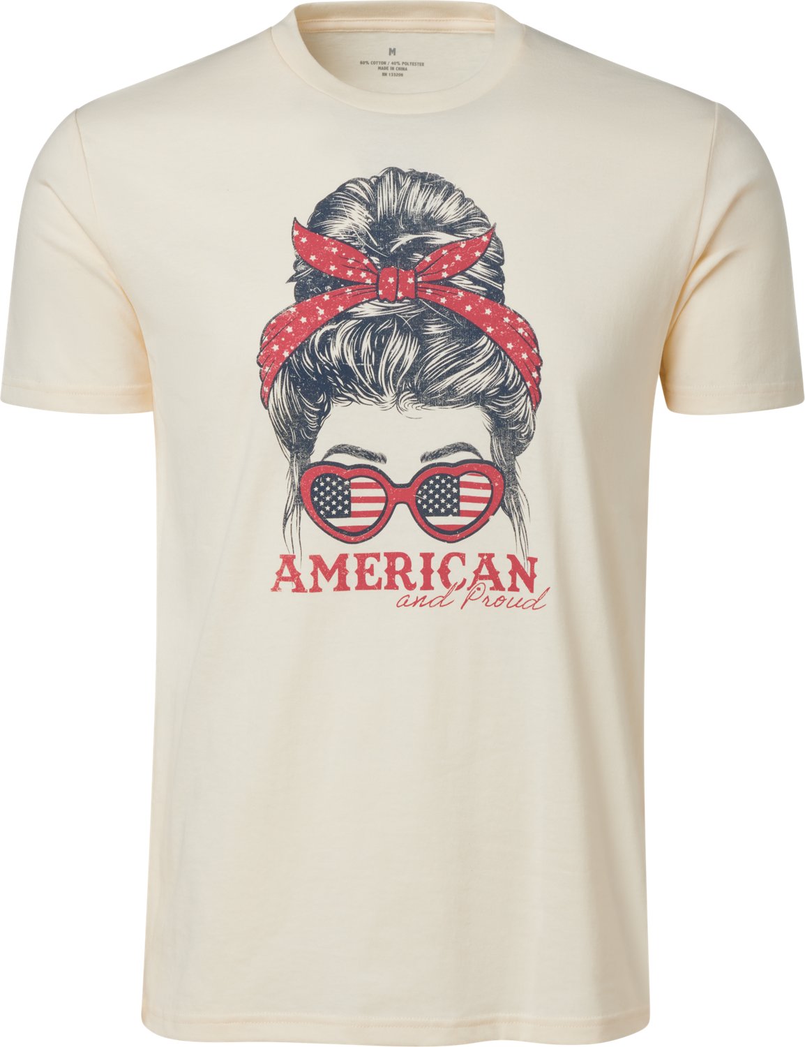 Academy Sports + Outdoors Women's Americana American And Proud Bun Girl T-shirt