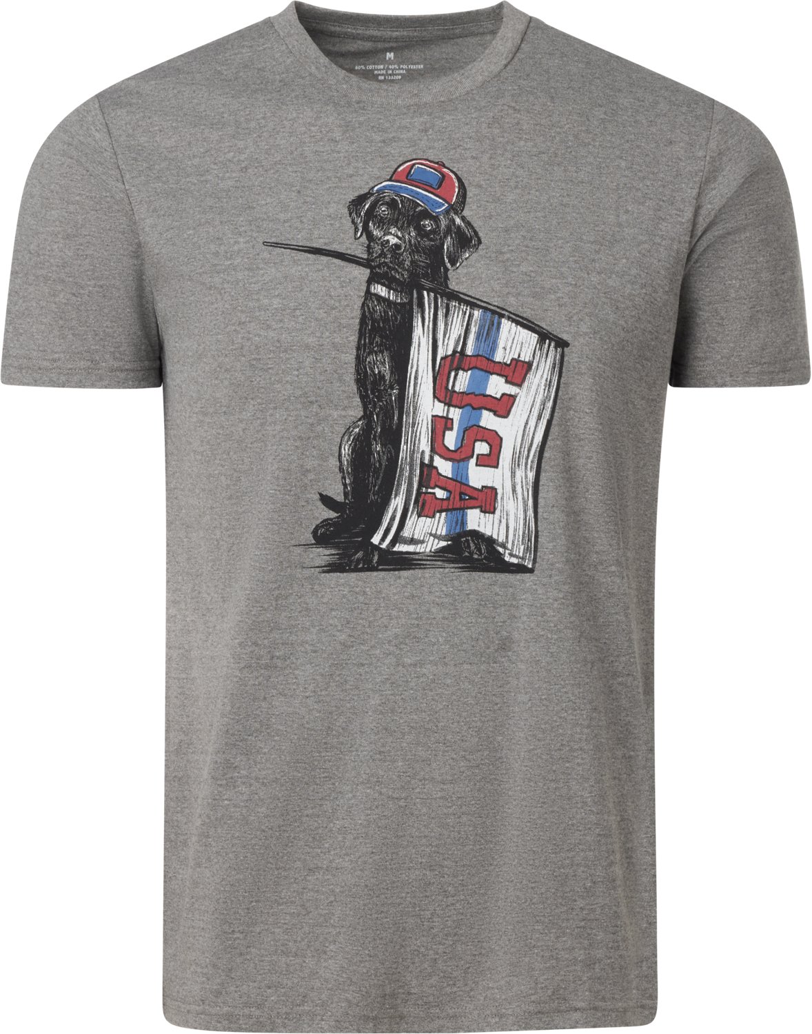 Academy Sports + Outdoors Men's Americana Dog With USA Flag T-shirt