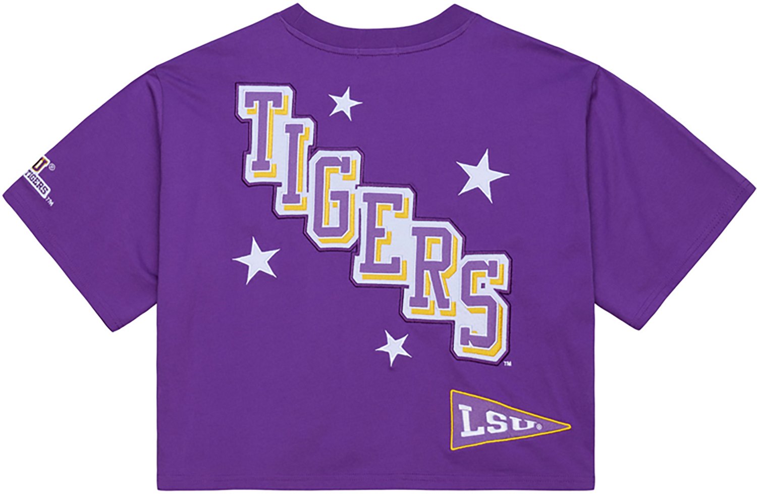Mitchell & Ness Women's Louisiana State University Pep Rally Crop Boxy Graphic T-shirt - view number 2