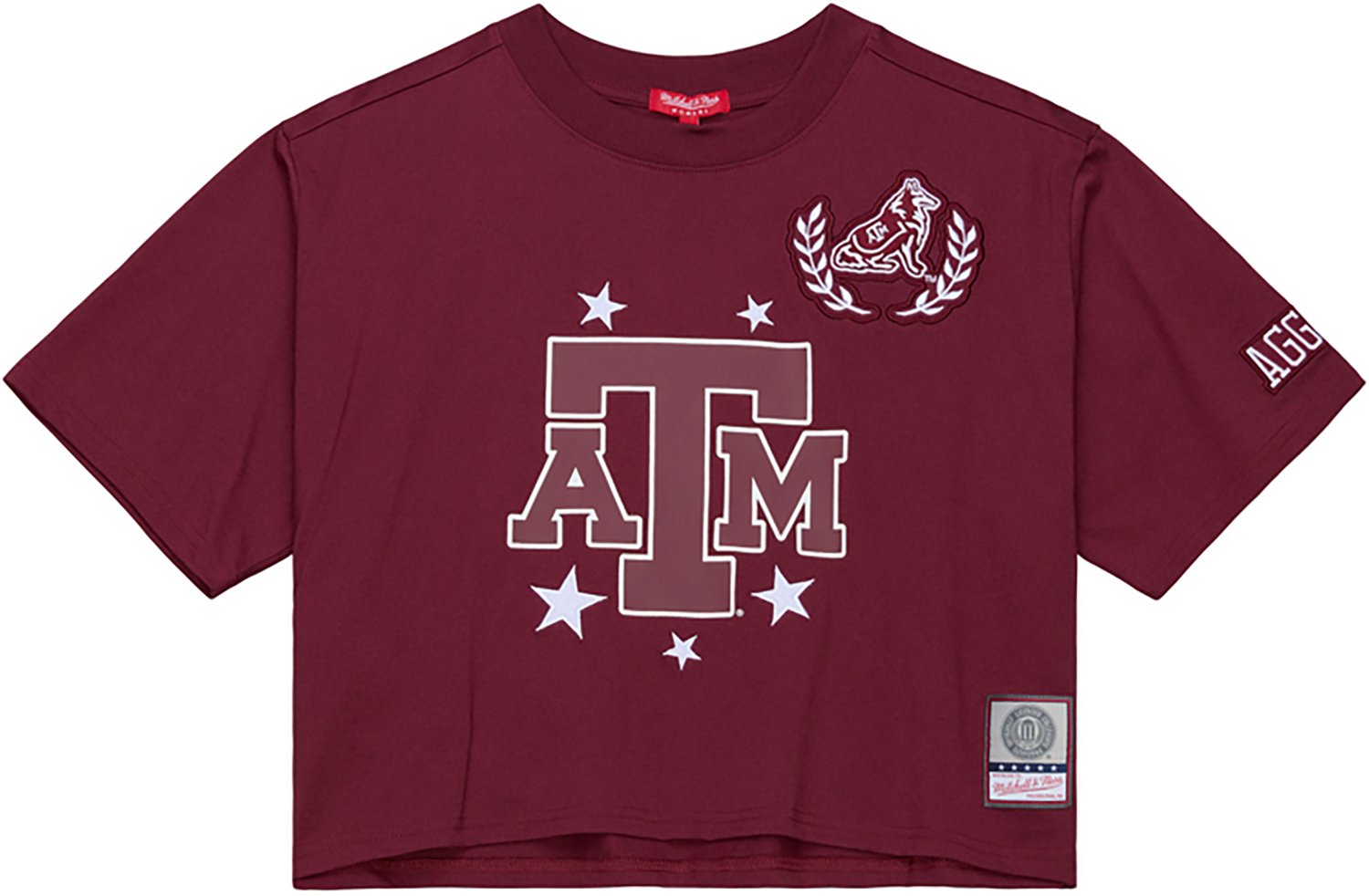 Mitchell & Ness Women's Texas A&M University Pep Rally Crop Boxy Graphic T-shirt