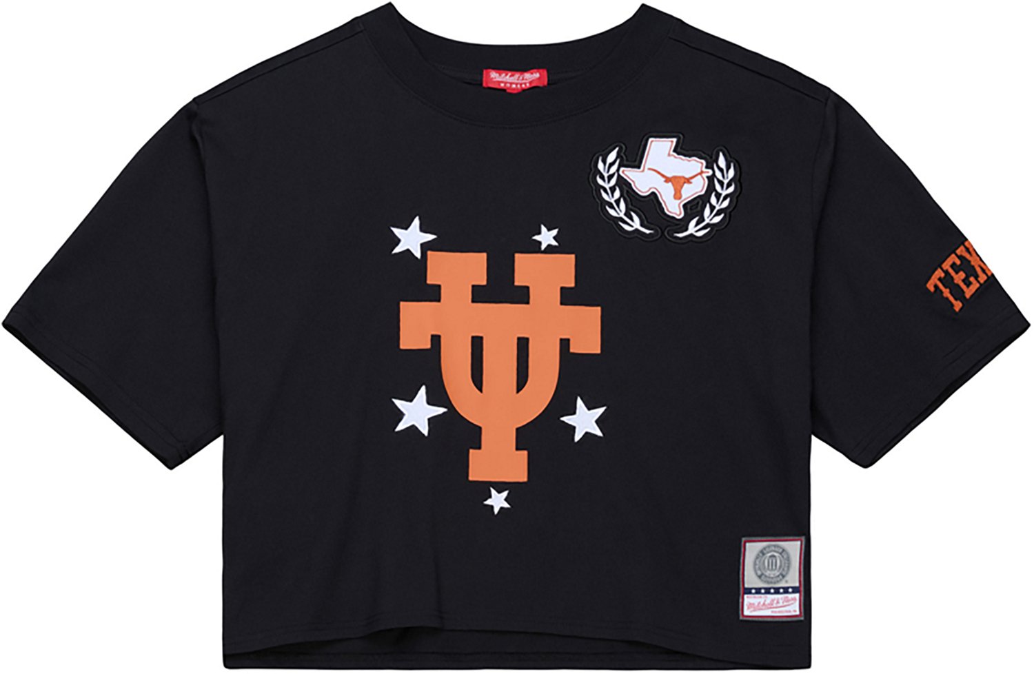 Mitchell & Ness Women's University of Texas Pep Rally Crop Boxy Graphic T-shirt