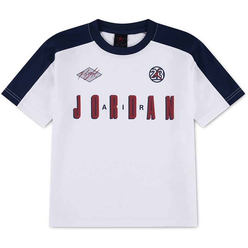 Jordan Boys' 8-20 Color-Blocked Jersey Short-Sleeve T-Shirt - White