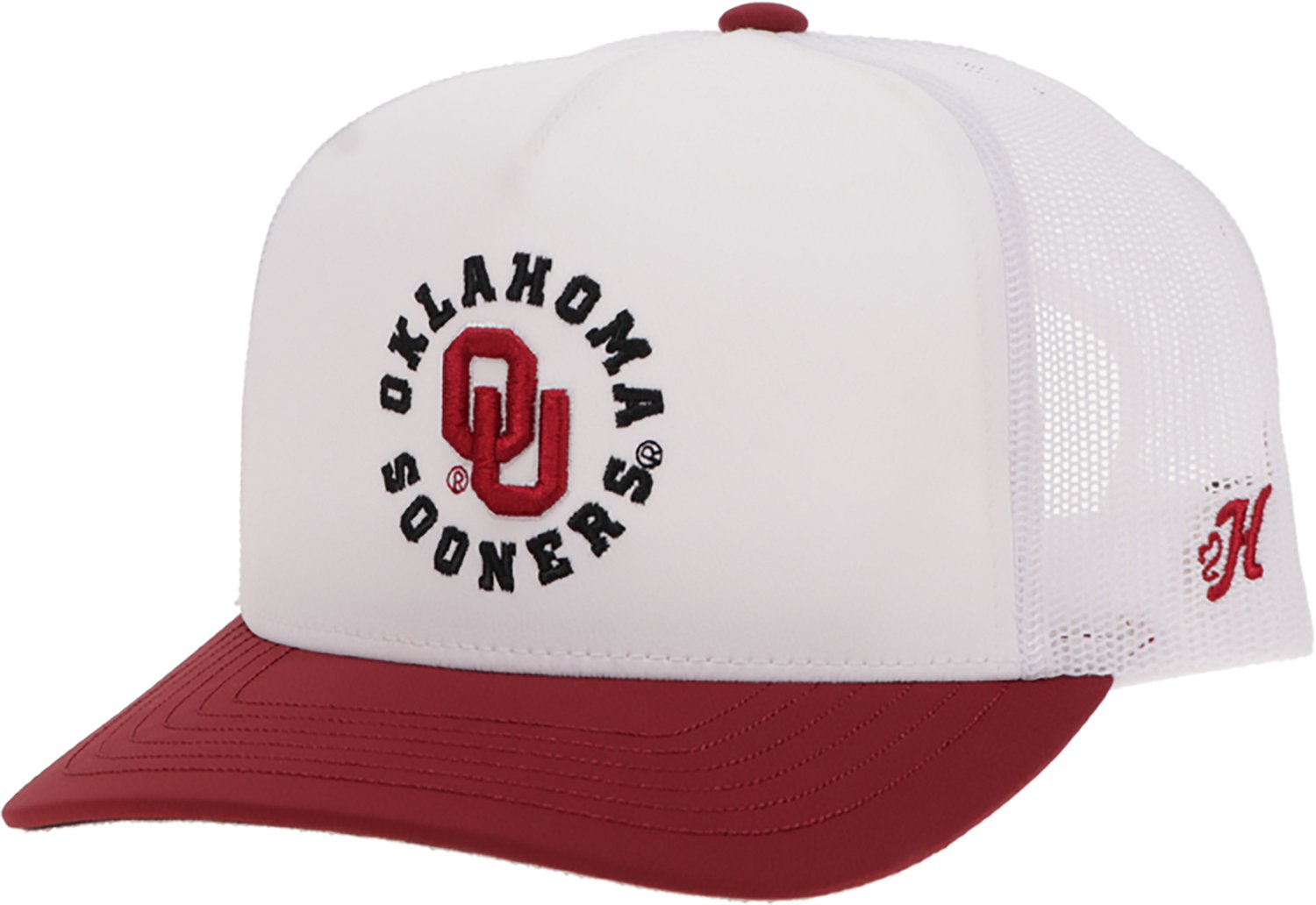 Hooey Adults' Oklahoma Sooners Primary Logo Circle Embroidered Structured Cap