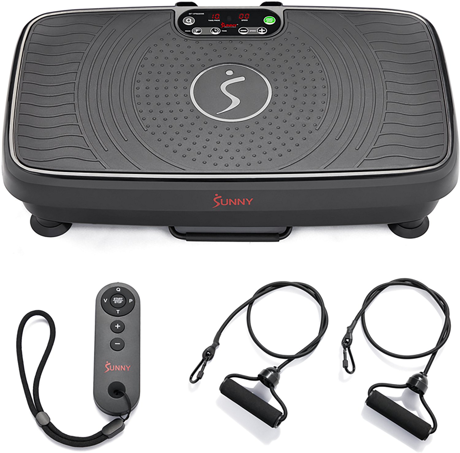 Sunny Health & Fitness Vibration Platform Machine with Resistance Bands - view number 5