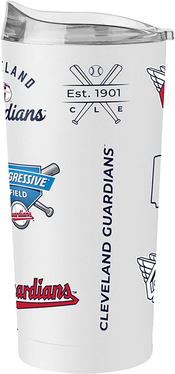 Logo Brands Cleveland Guardians Heritage Threds 20 oz Powder Coat Tumbler