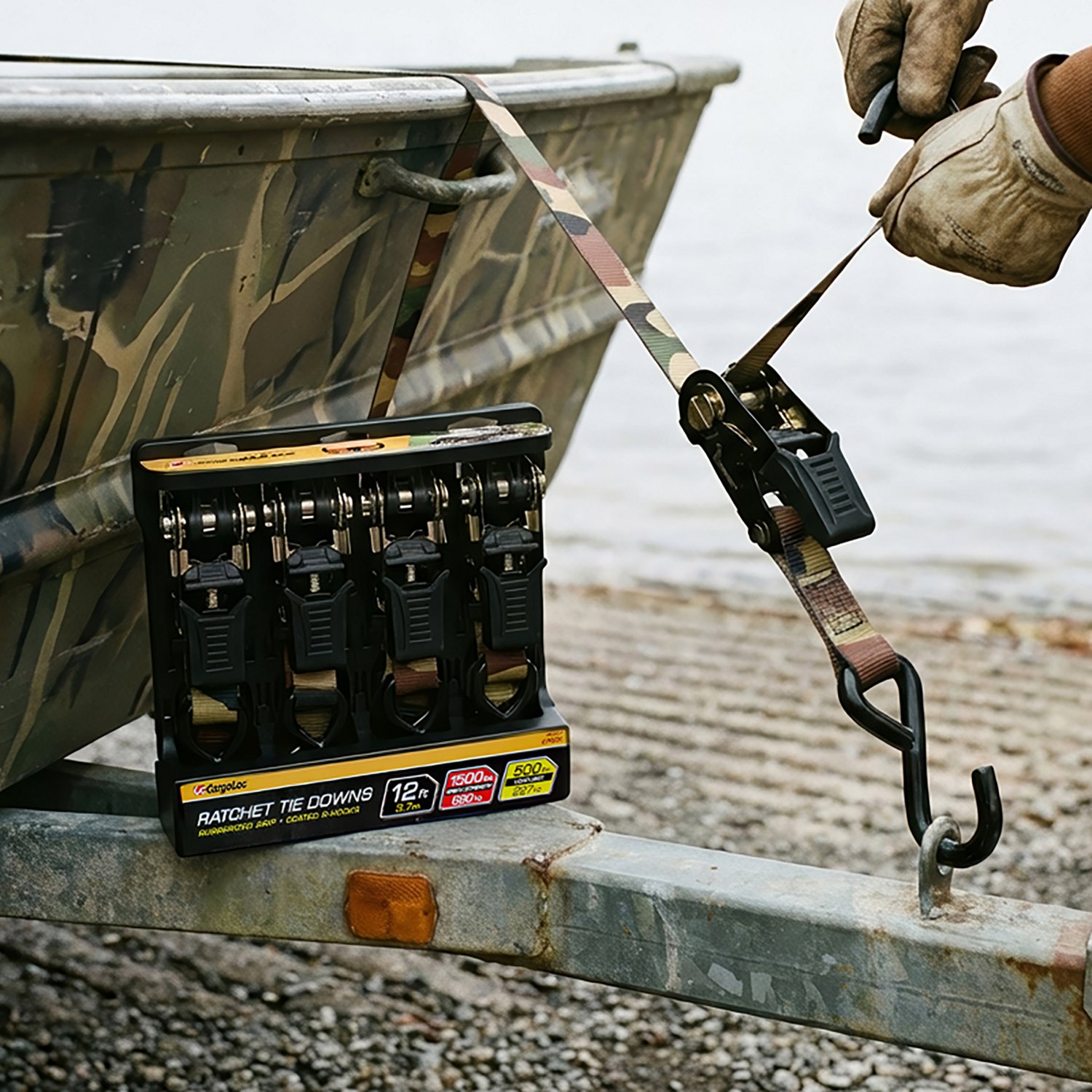 CargoLoc 12' Camo Ratchet Tie-Downs 4-Pack - view number 3