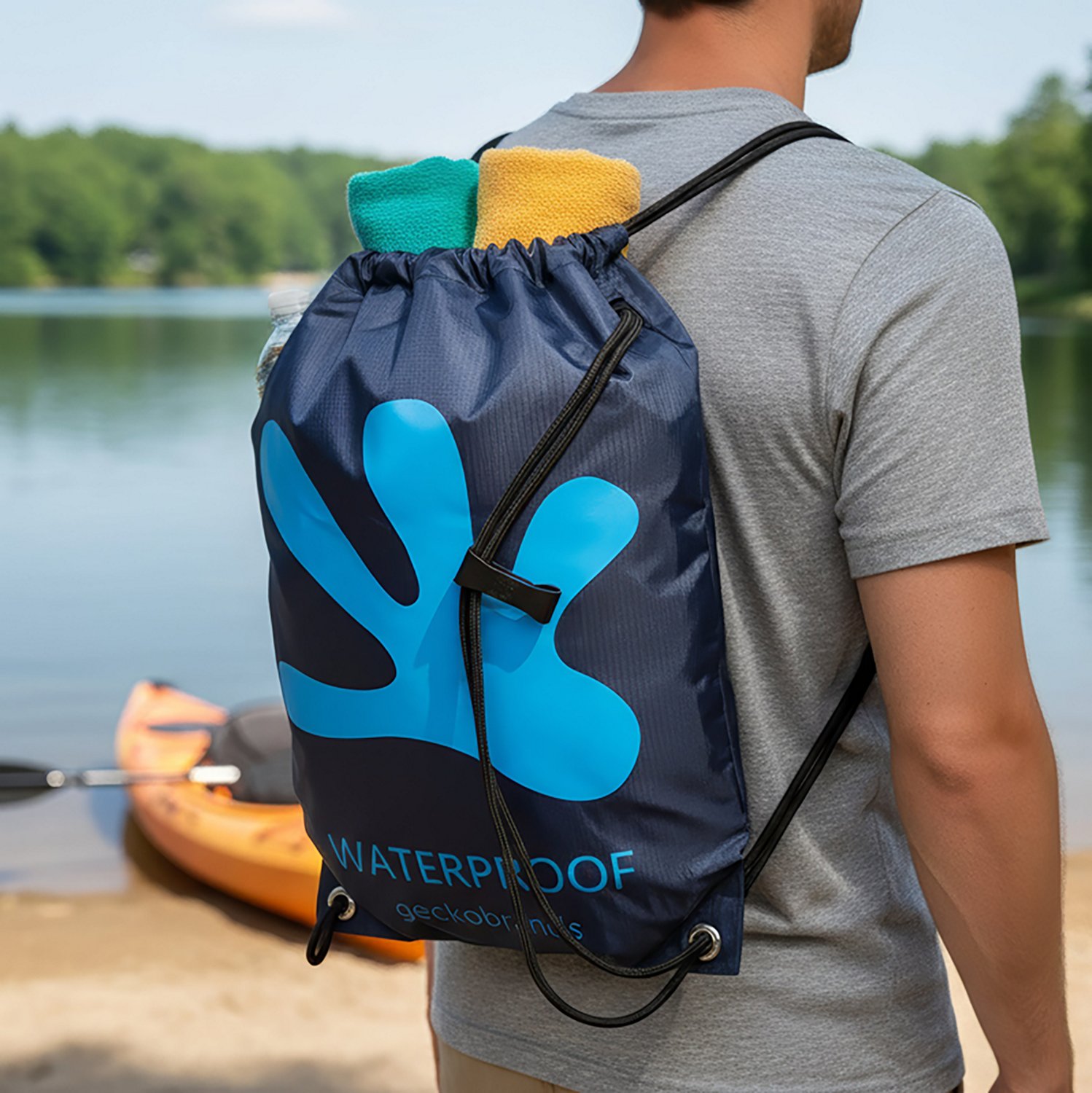 geckobrands Waterproof Polyester Drawstring Backpack - view number 3