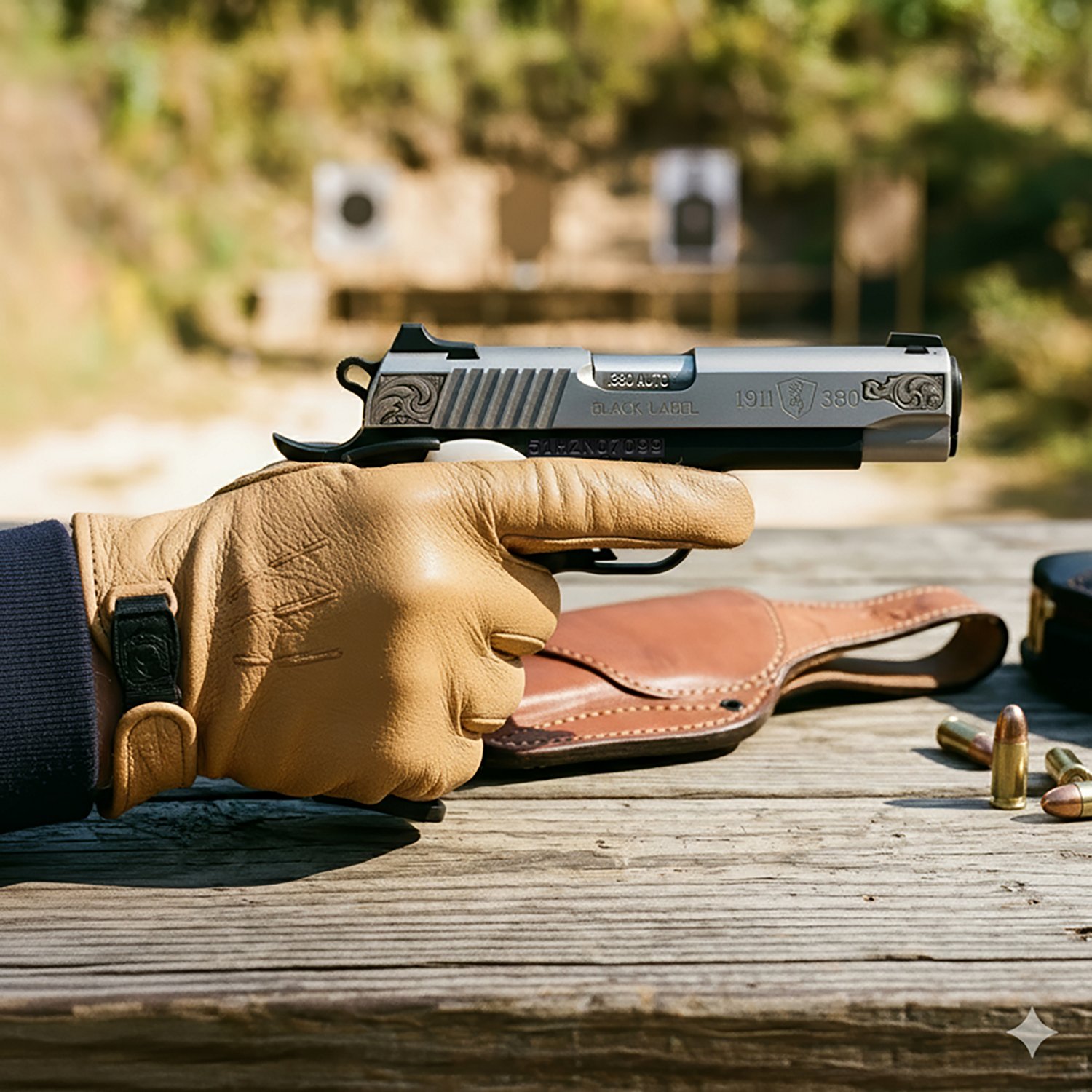 Browning 1911-380 Black Label Medallion Stainless Engraved 3DT .380 ACP Pistol - view number 4