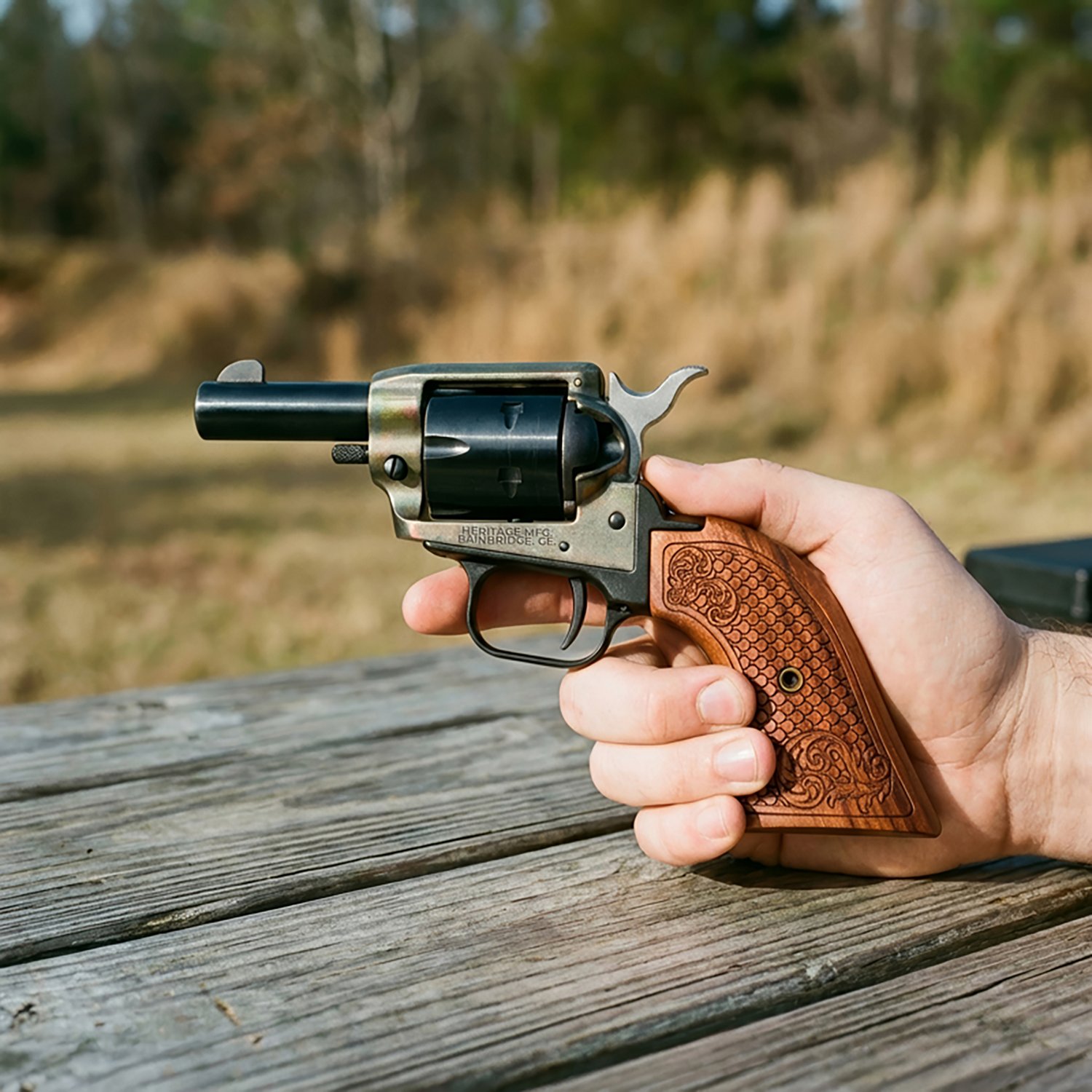 Heritage Barkeep Wood Burn Scroll .22 LR Rimfire Revolver - view number 4
