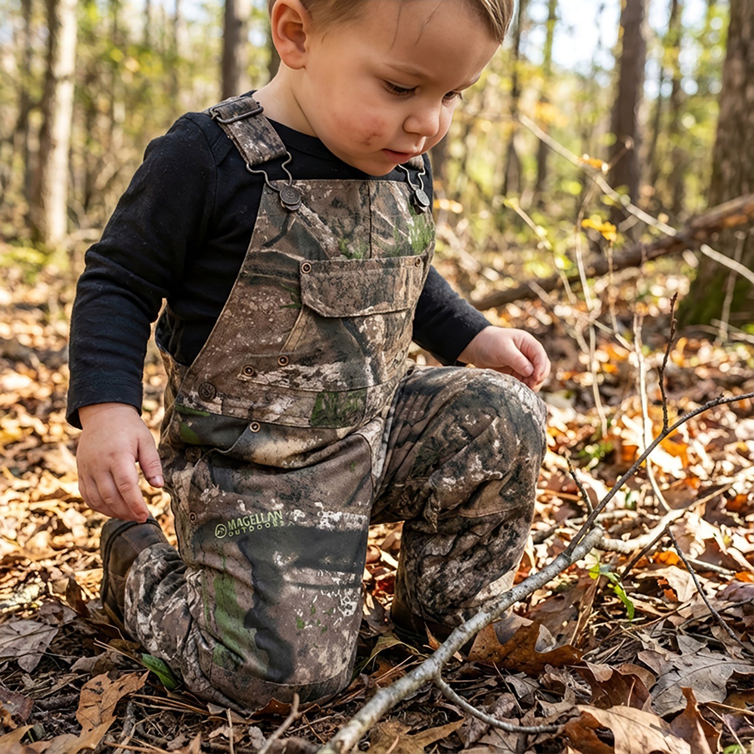 Magellan Outdoors Hunt Gear Toddlers’ Grand Pass Camo Overalls                                                                 - view number 3