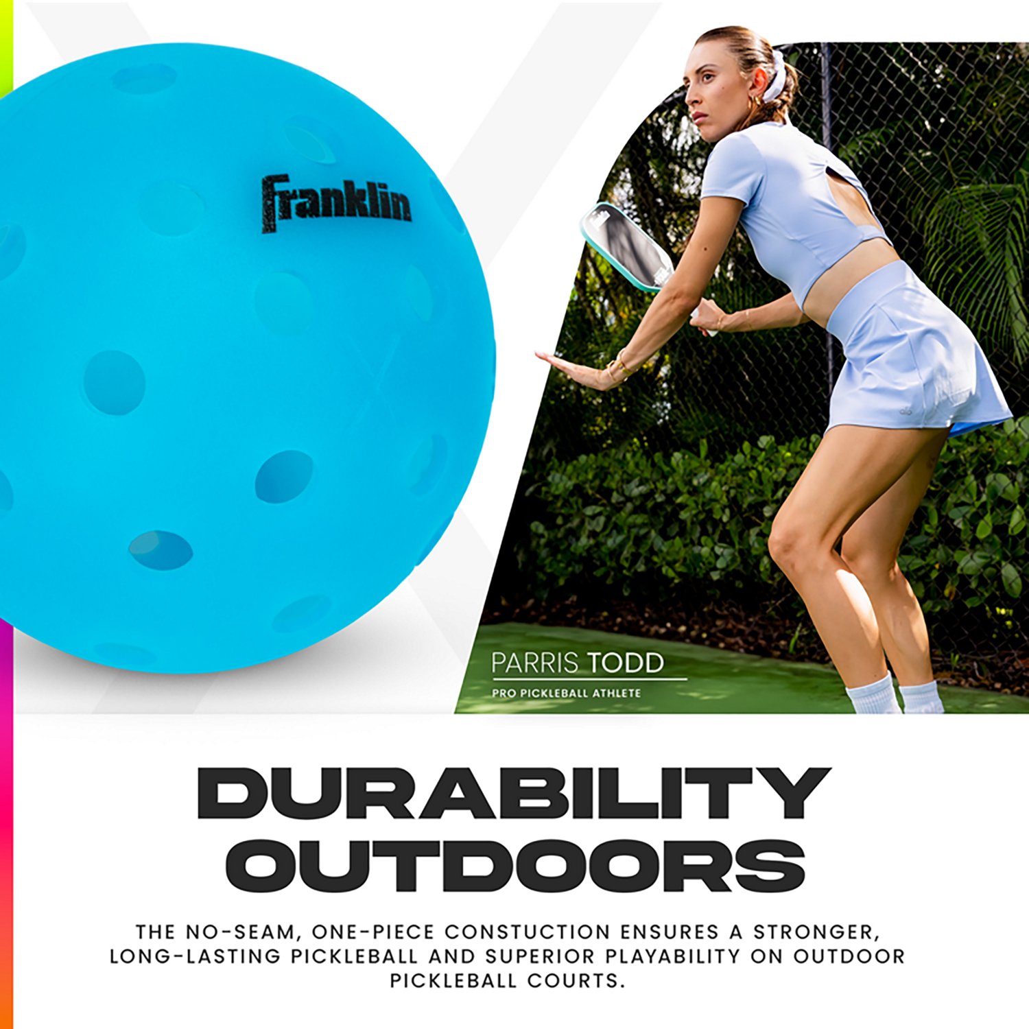 Franklin Sports X-40 Outdoor Pickleballs - USA Pickleball (USAPA)  - Official Pickleball of US Open - Vellum Optic - 6 Pack - view number 5