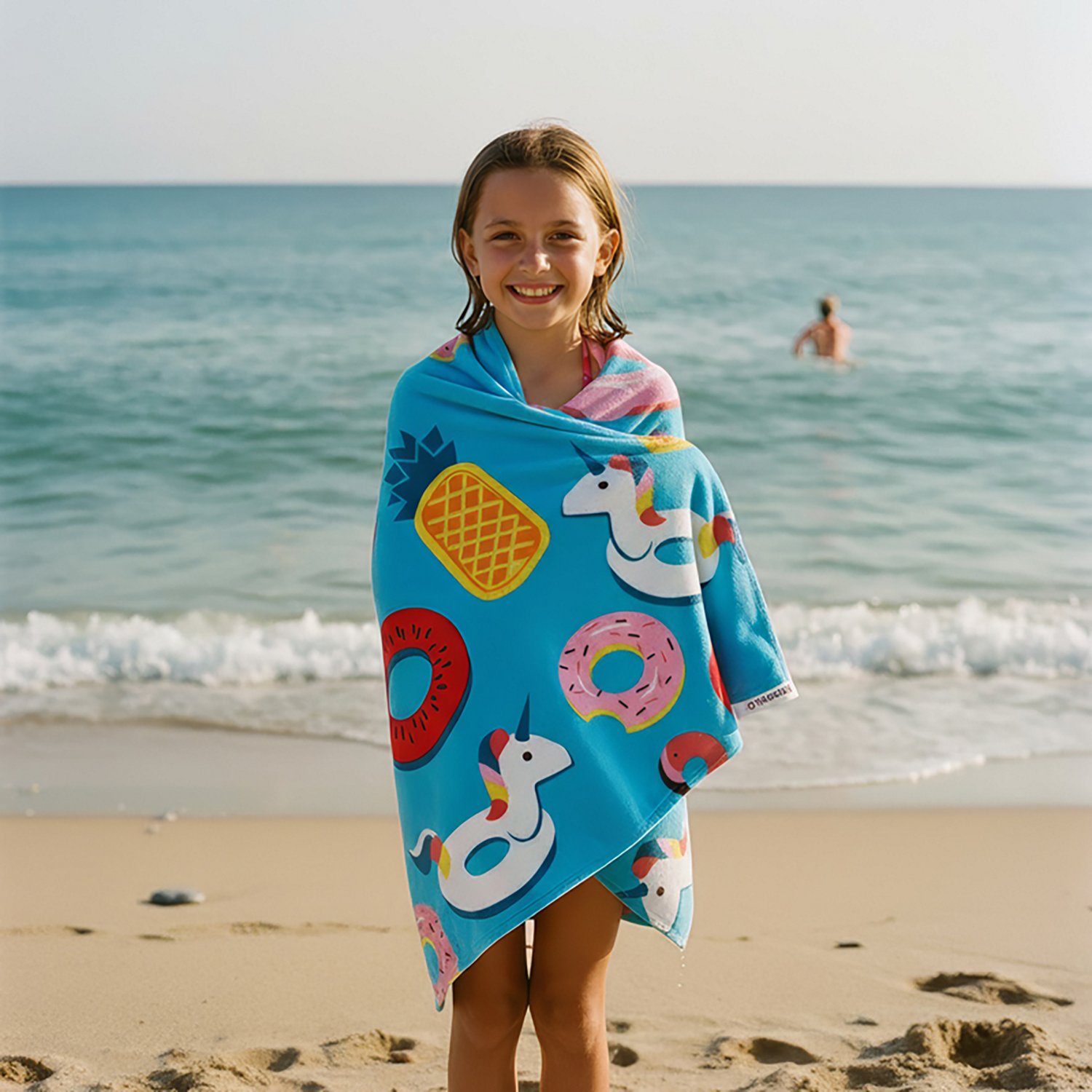 O'Rageous Youth Unicorns and Flamingo Floats Beach Towel - view number 2