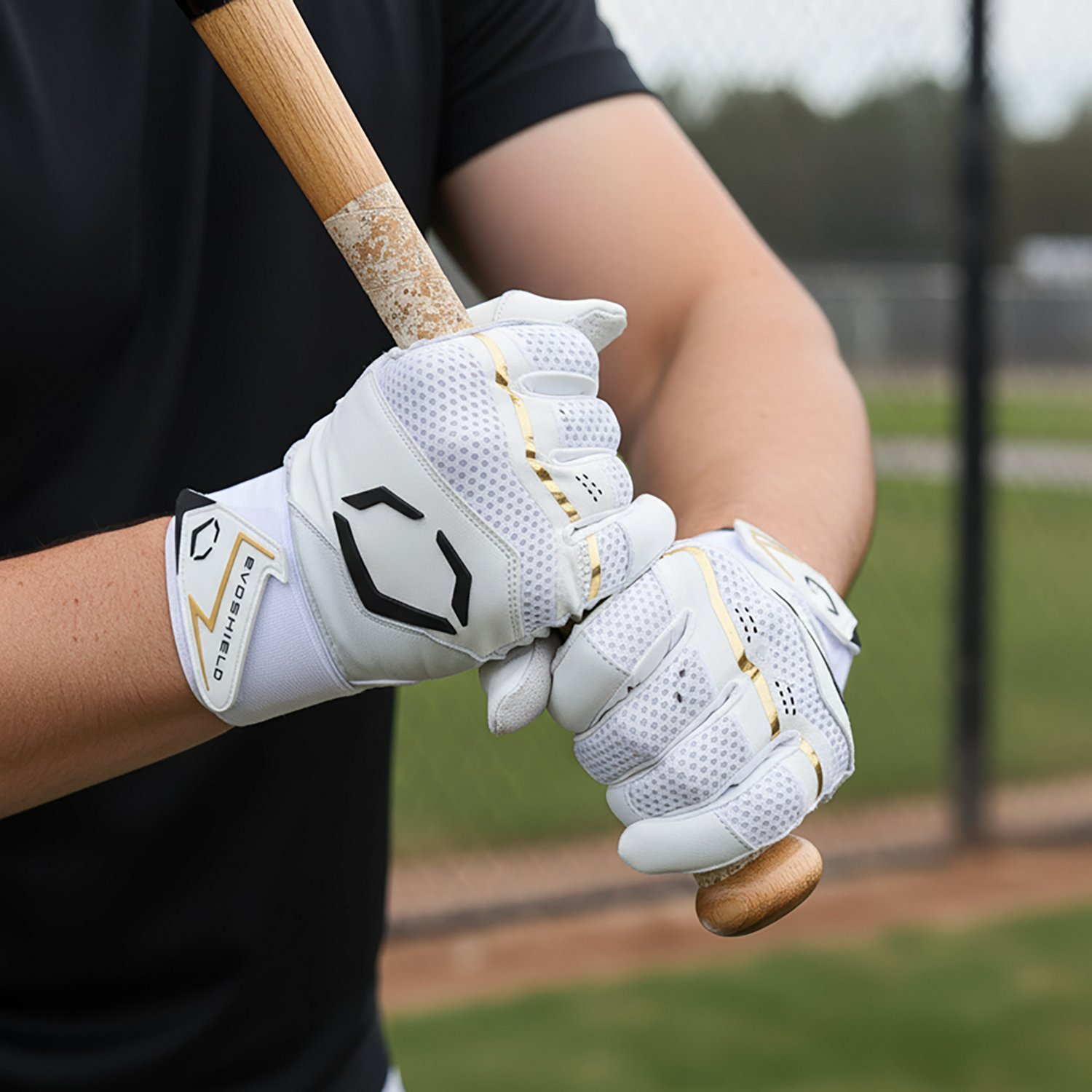 EvoShield Adult Carbyne Full Wrist Wrap Batting Gloves with Straps                                                               - view number 3