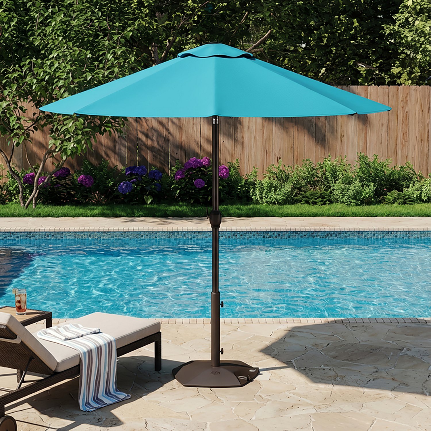 Mosaic Round 9 ft Patio Market Solid Umbrella  - view number 3