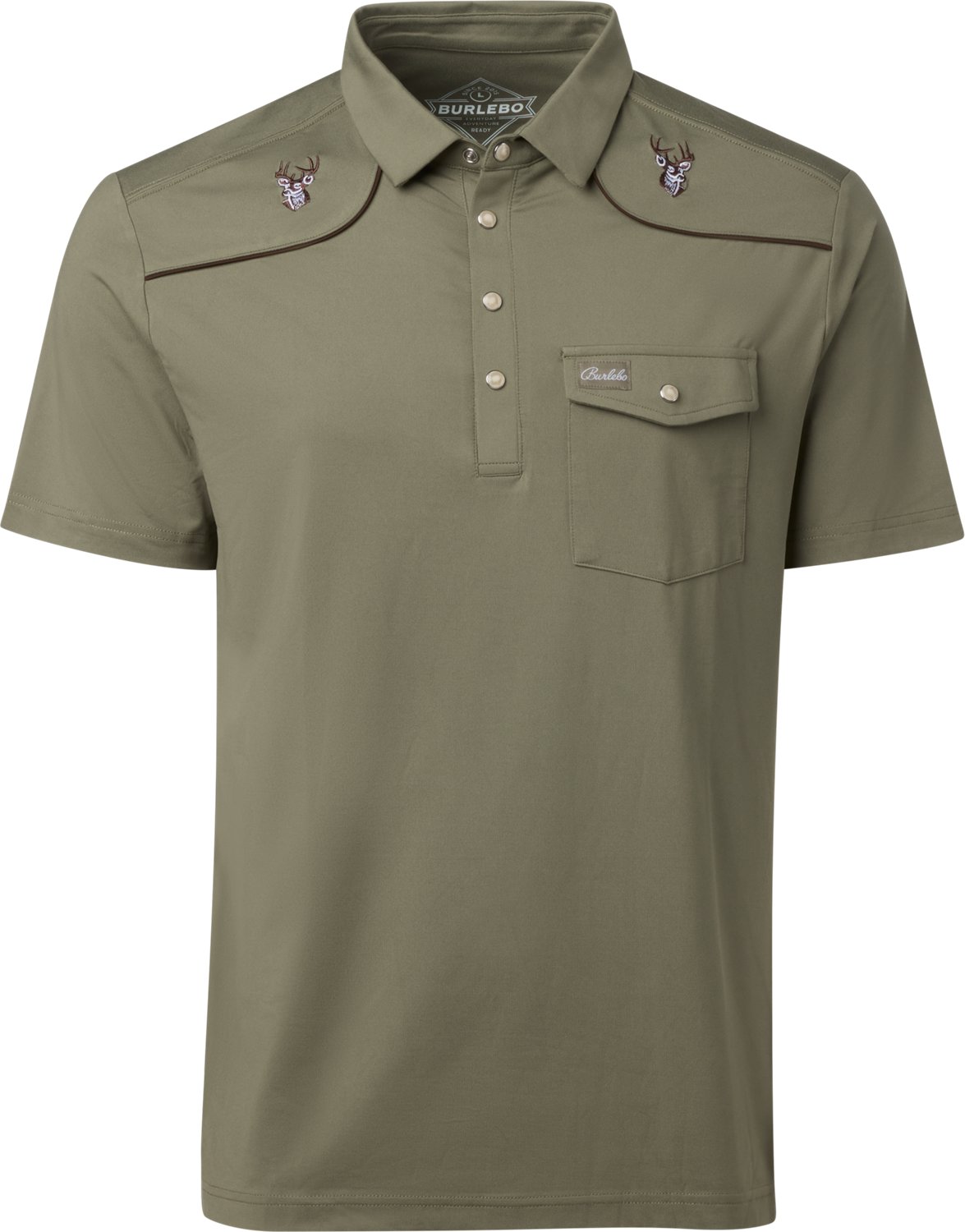 Burlebo Men's Peal Snap Performance Short Sleeve Polo Shirt - view number 6