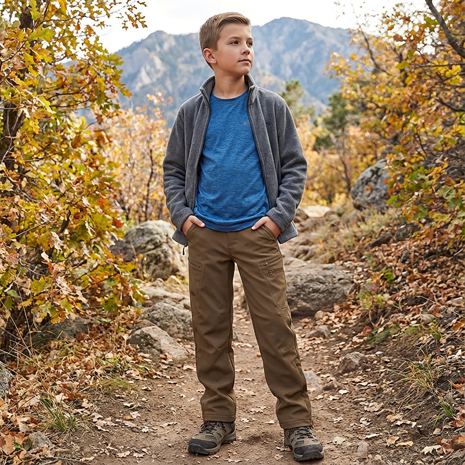 Magellan Outdoors Boys' Mesa 2.0 Solid Softshell Pants - view number 5