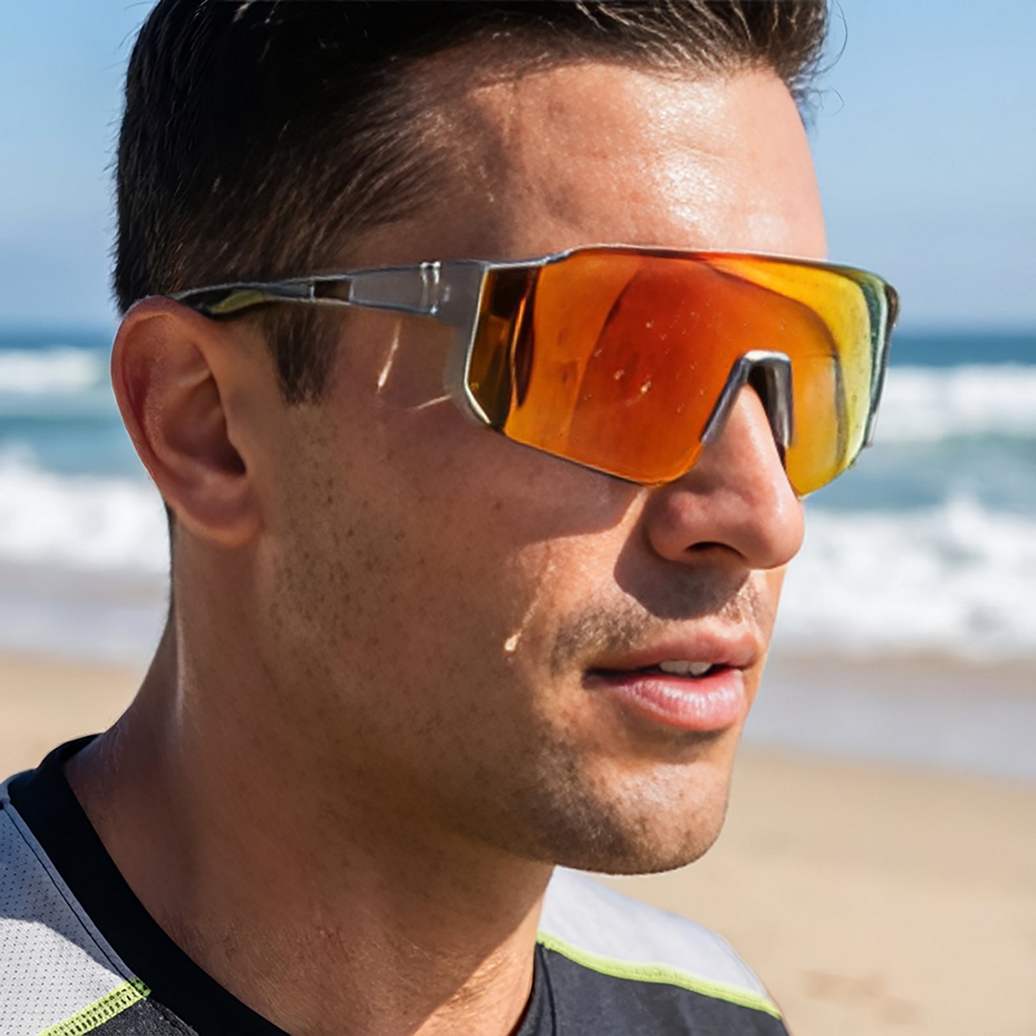 Maverick Men's Performance Full-Rimmed Sport Polarized Oleophobic Shield Sunglasses - view number 3