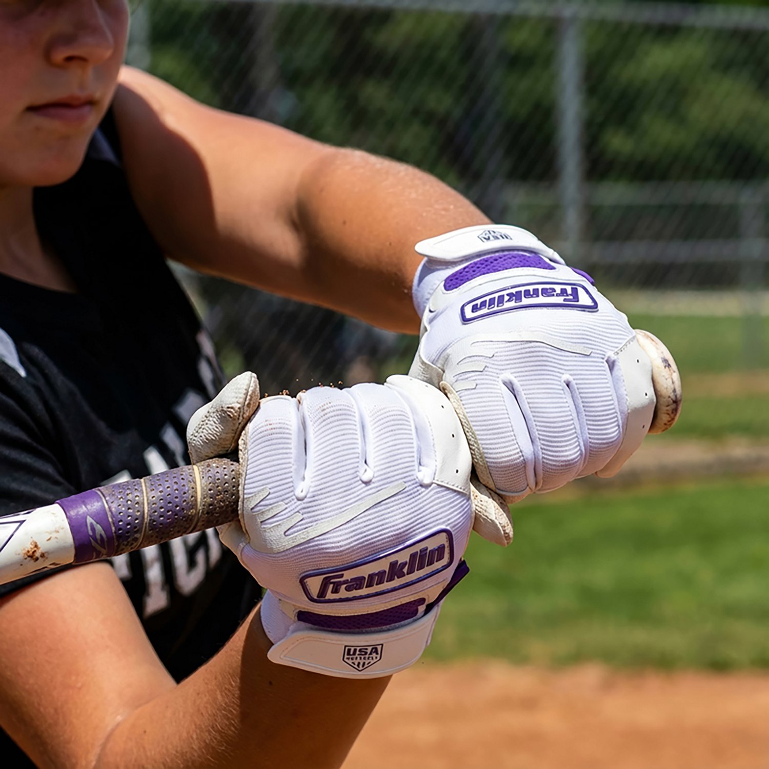 Franklin Girl's Fusion Flex Fastpitch Batting Gloves                                                                             - view number 3