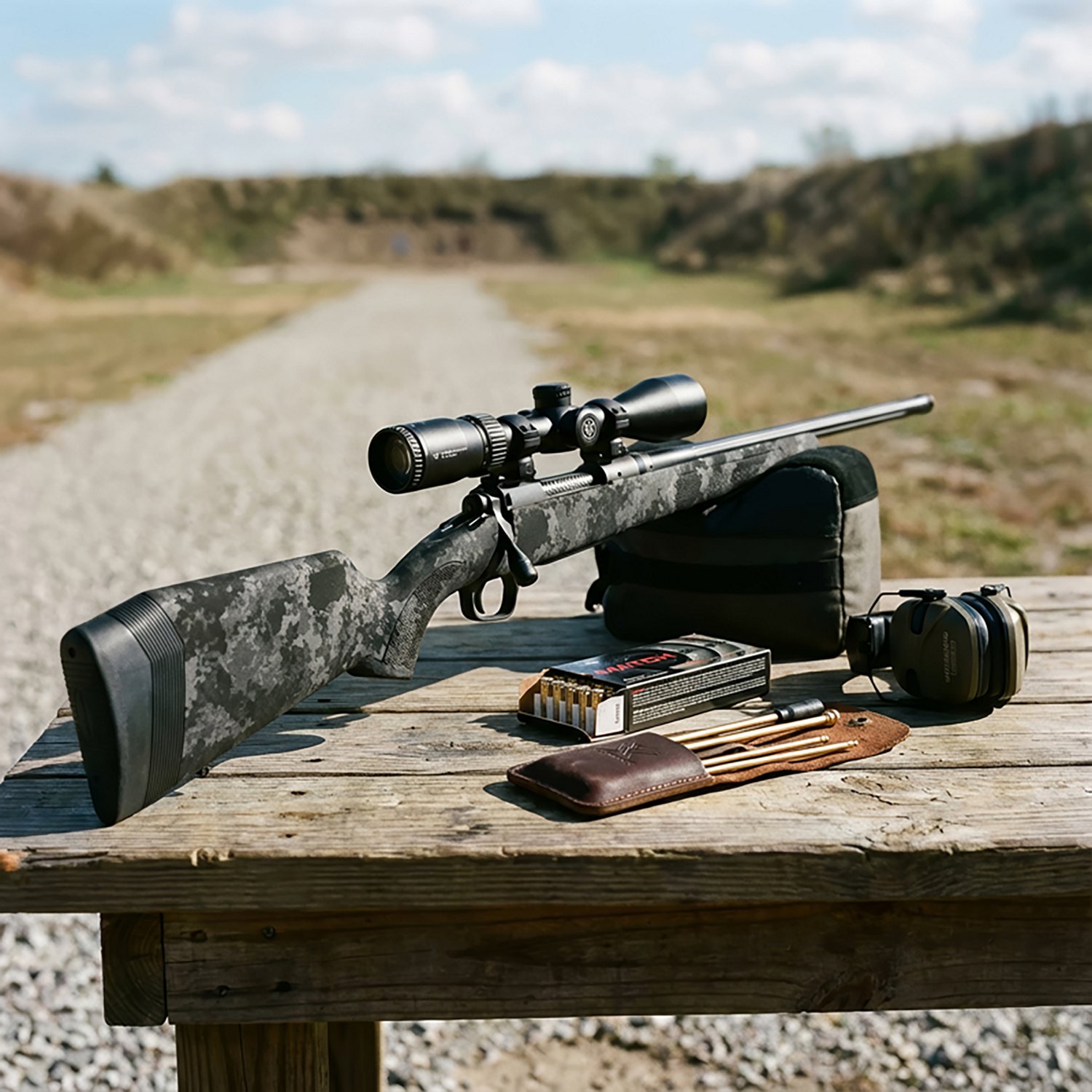 Savage Arms 110 Apex Hunter XP Black Poseidon Camo 30-06SPRD Combo with Vortex Crossfire - view number 2