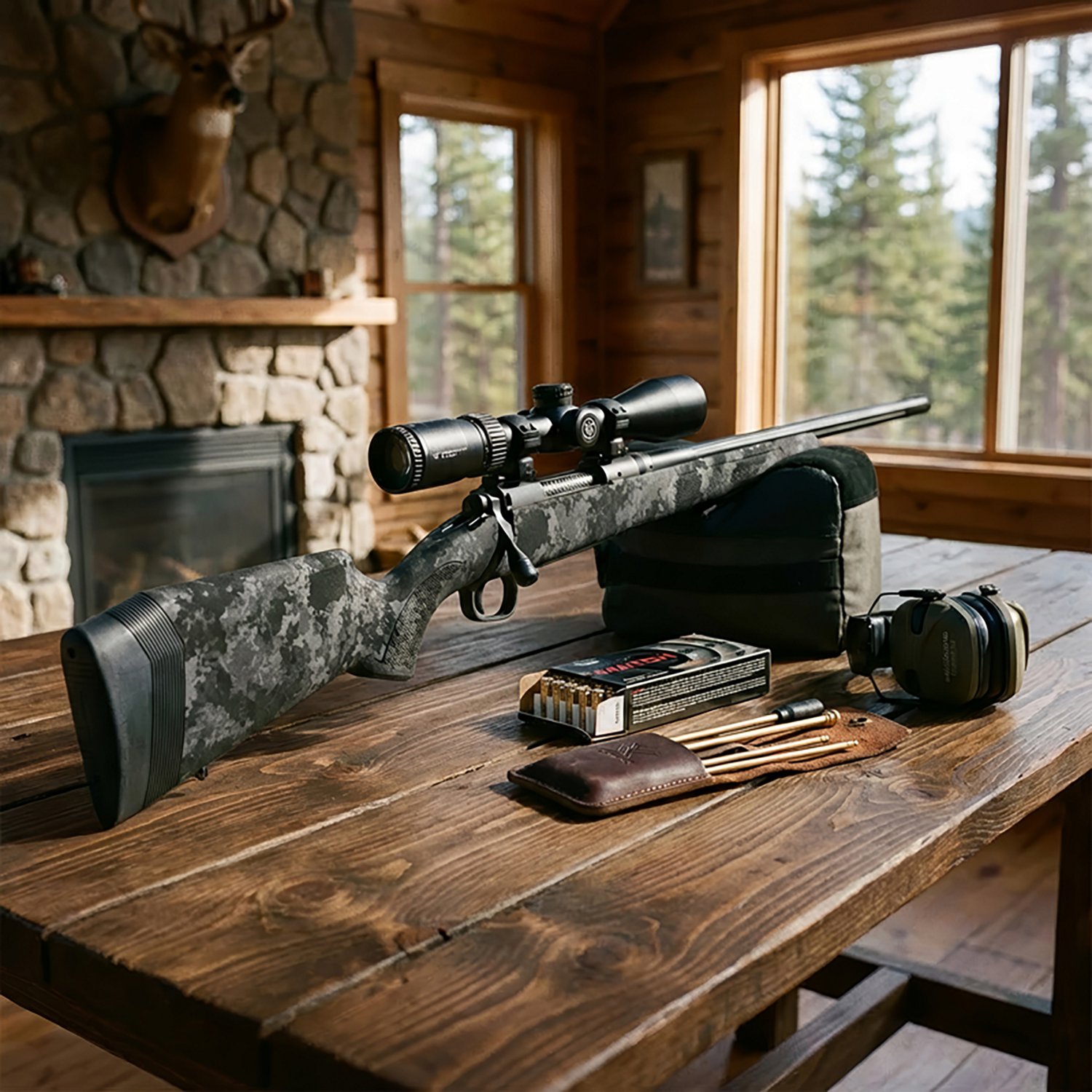 Savage Arms 110 Apex Hunter XP Black Poseidon Camo 30-06SPRD Combo with Vortex Crossfire - view number 3
