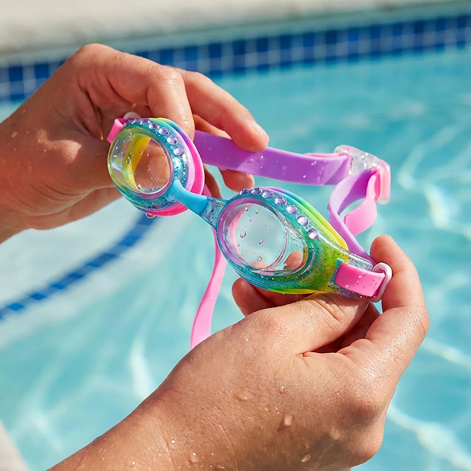 Aqua2ude Girls' Glitter Topstone Swim Goggles - view number 2