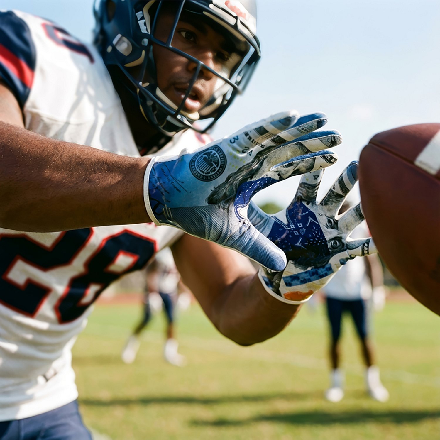 Battle Adults' Blue Strips Doom Speed Gloves - view number 4