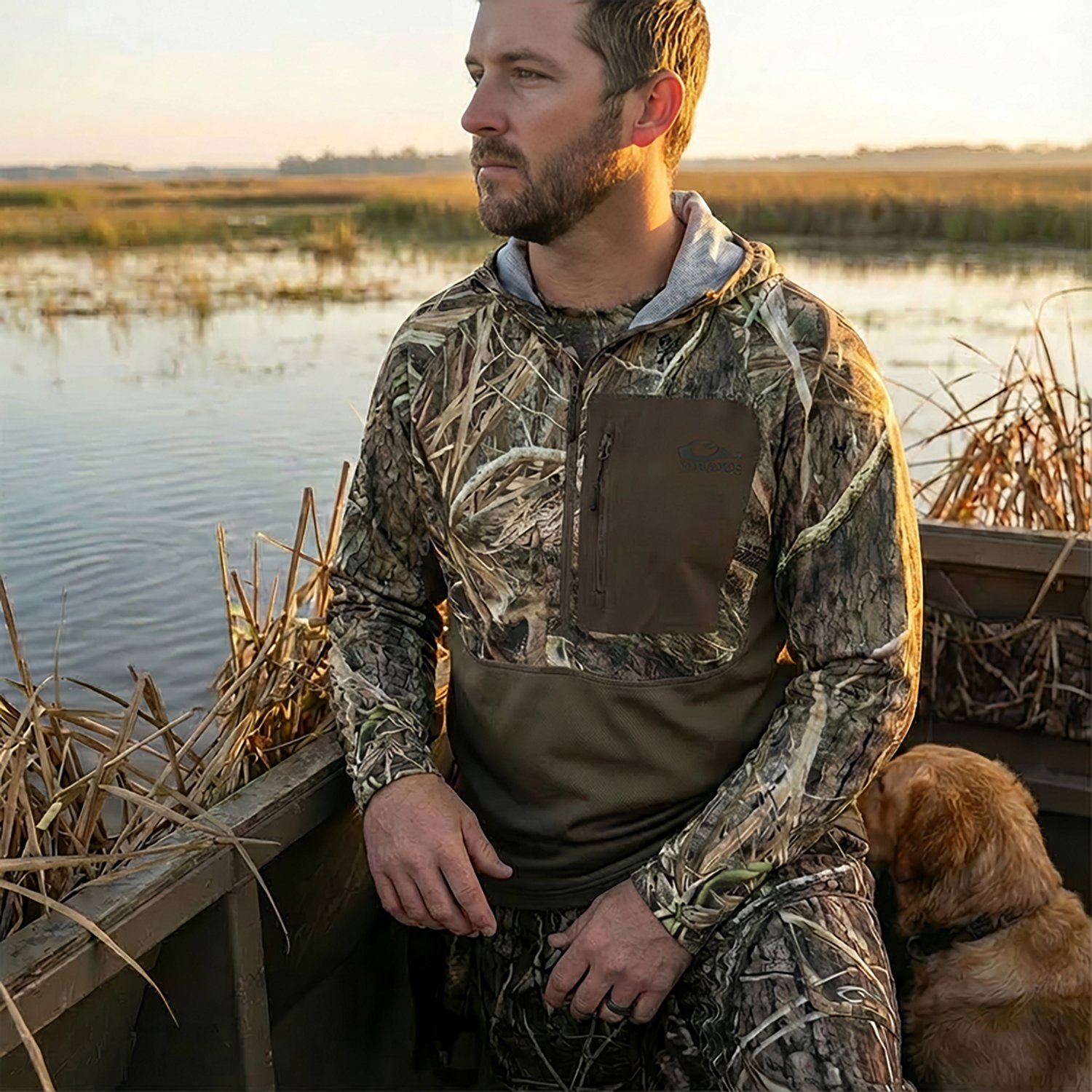 Drake Men's EST Performance 1/2 Zip Camo Hoodie - view number 5