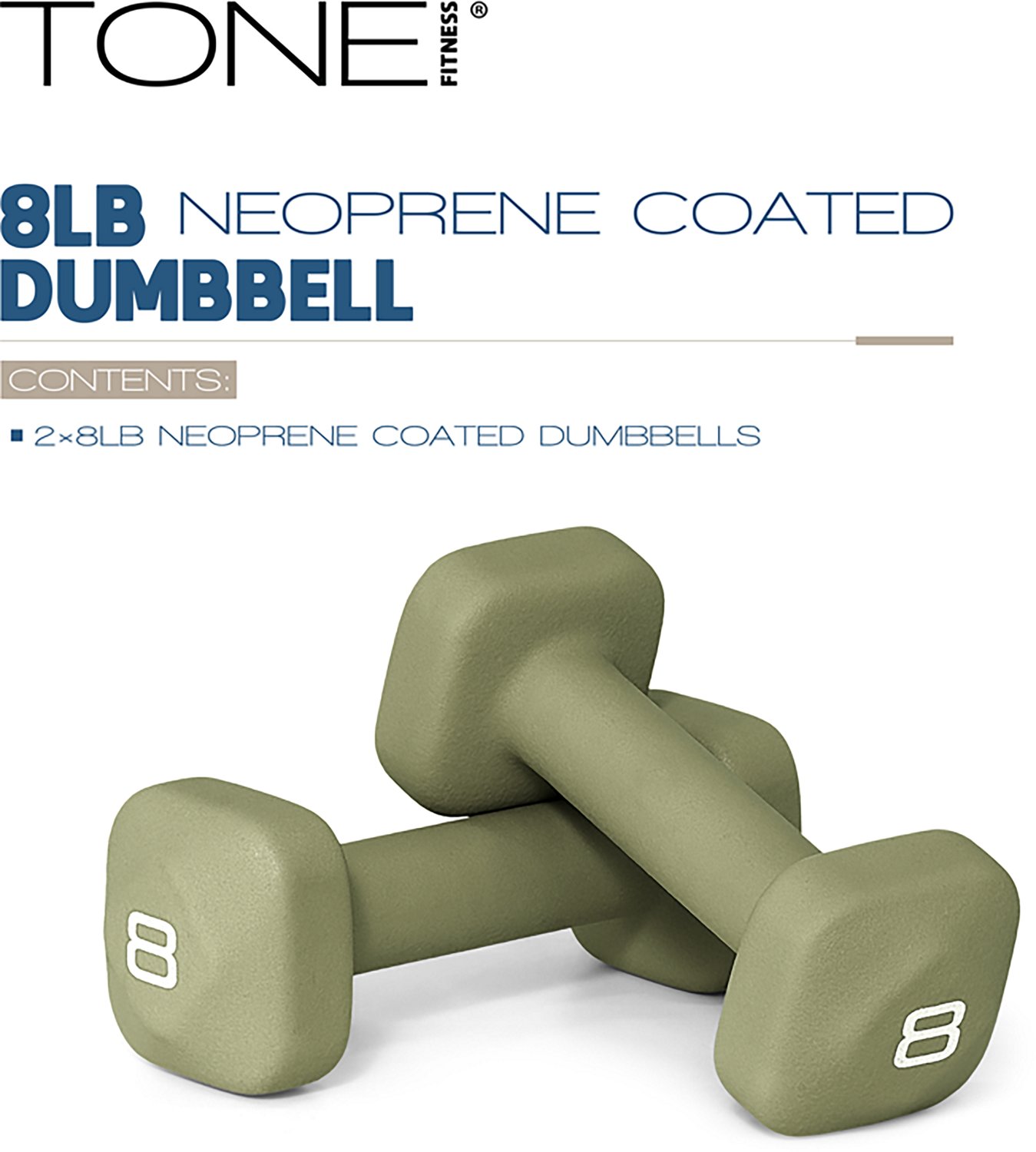 Tone Fitness 32 lb Neoprene Dumbbell Set with Rack